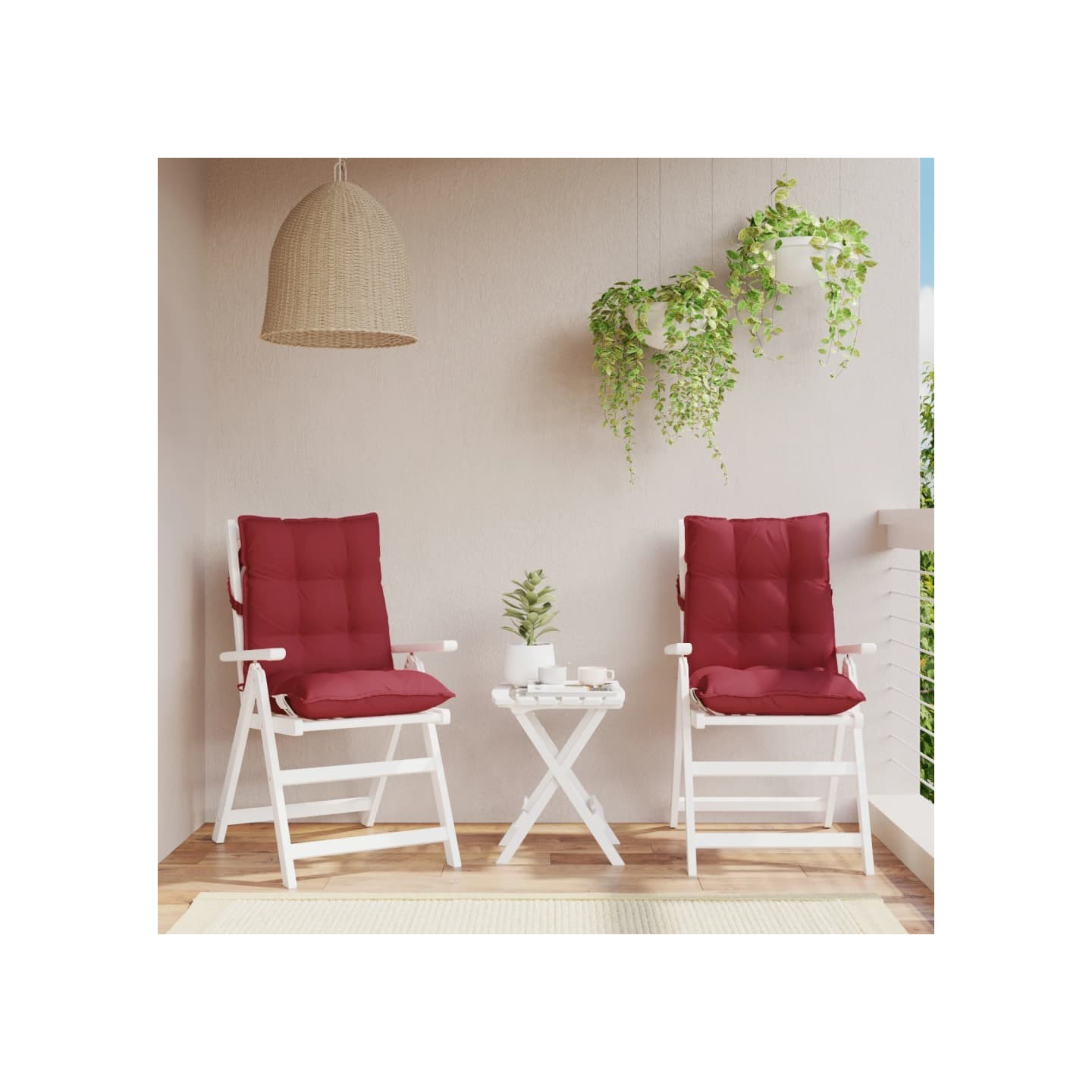 Coussins de chaise à dossier bas lot de 2 rouge bordeaux