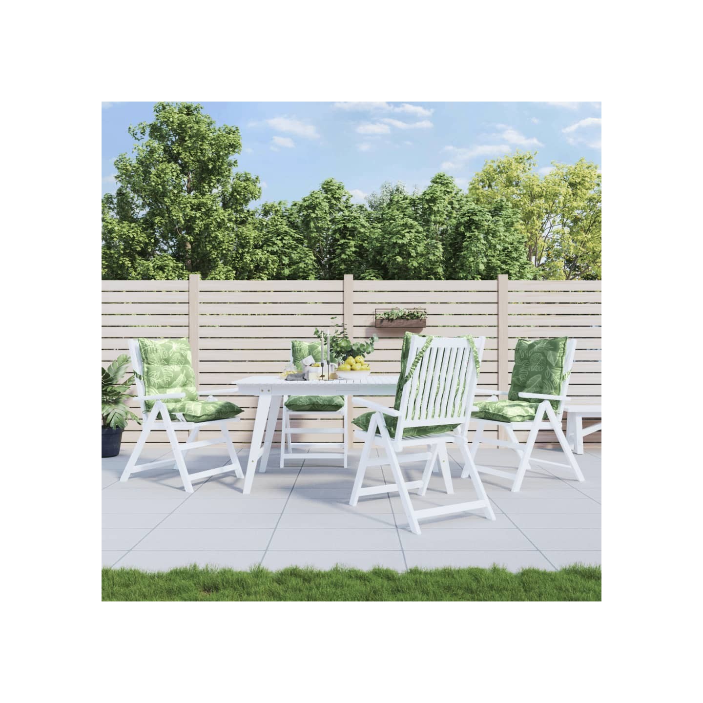 Coussins de chaise à dossier bas lot de 4 modèle de feuille