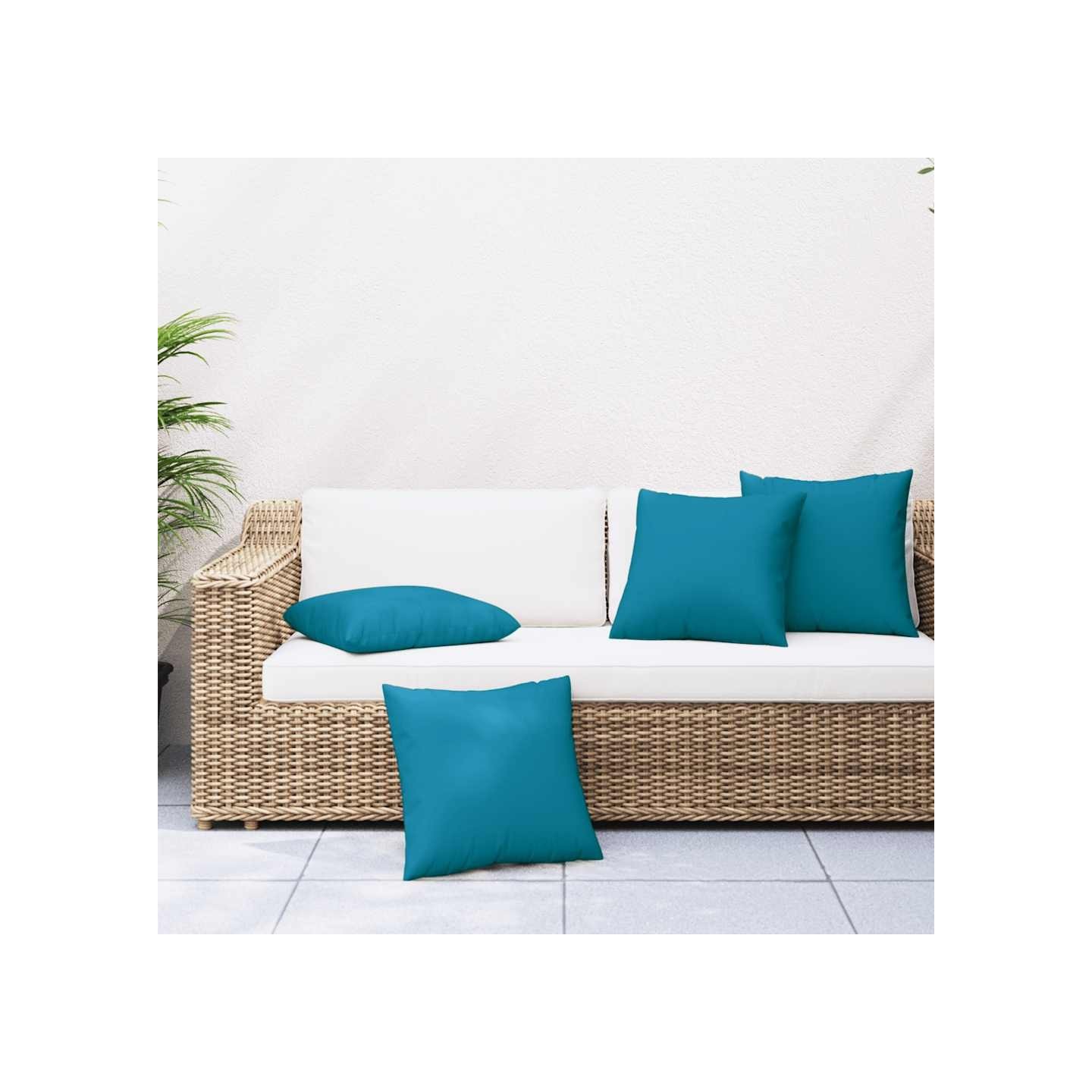 Coussins de canapé 4 pcs Bleu 60x60 cm tissu