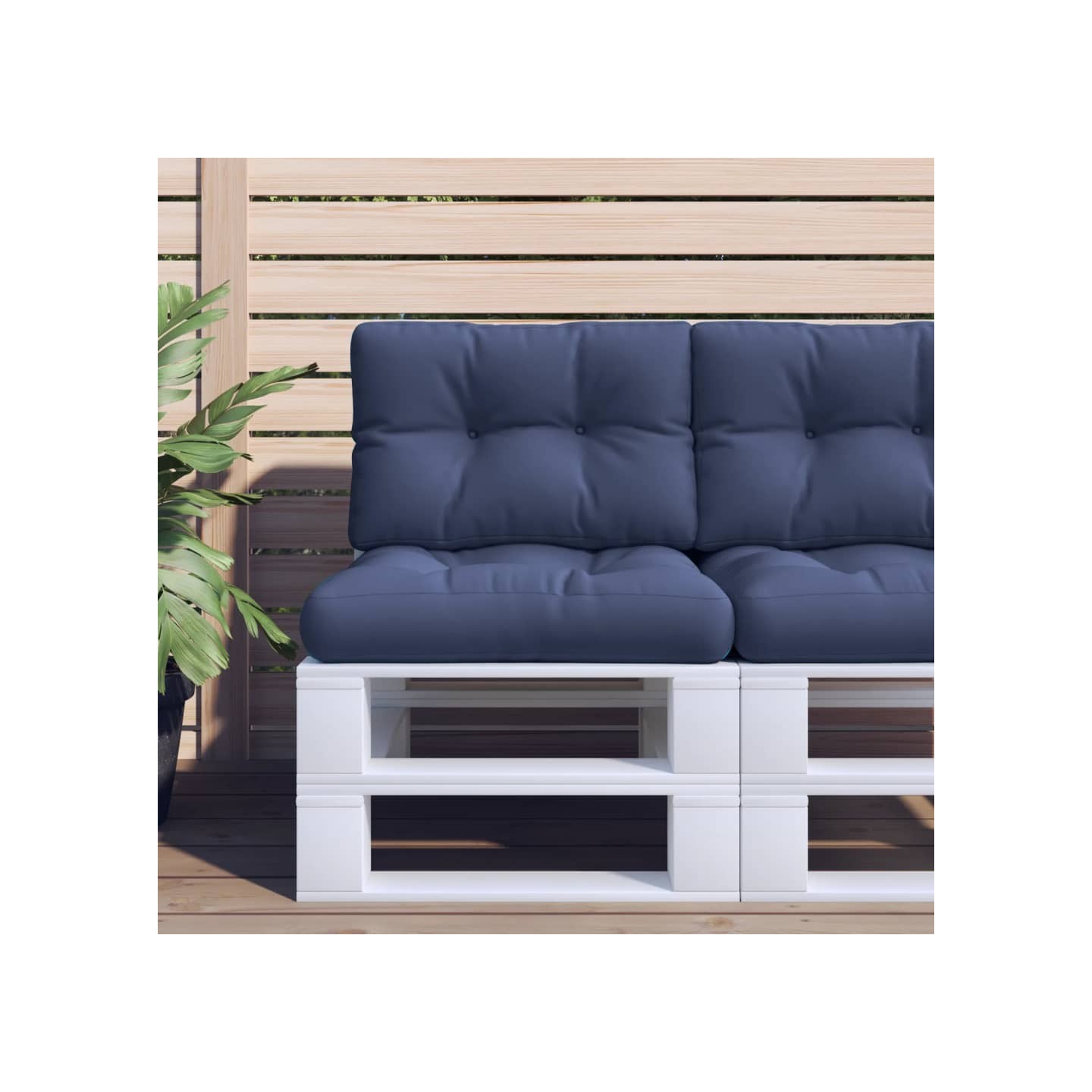 Ensemble de coussins en palette bleu marine 60x40x12 cm tissu
