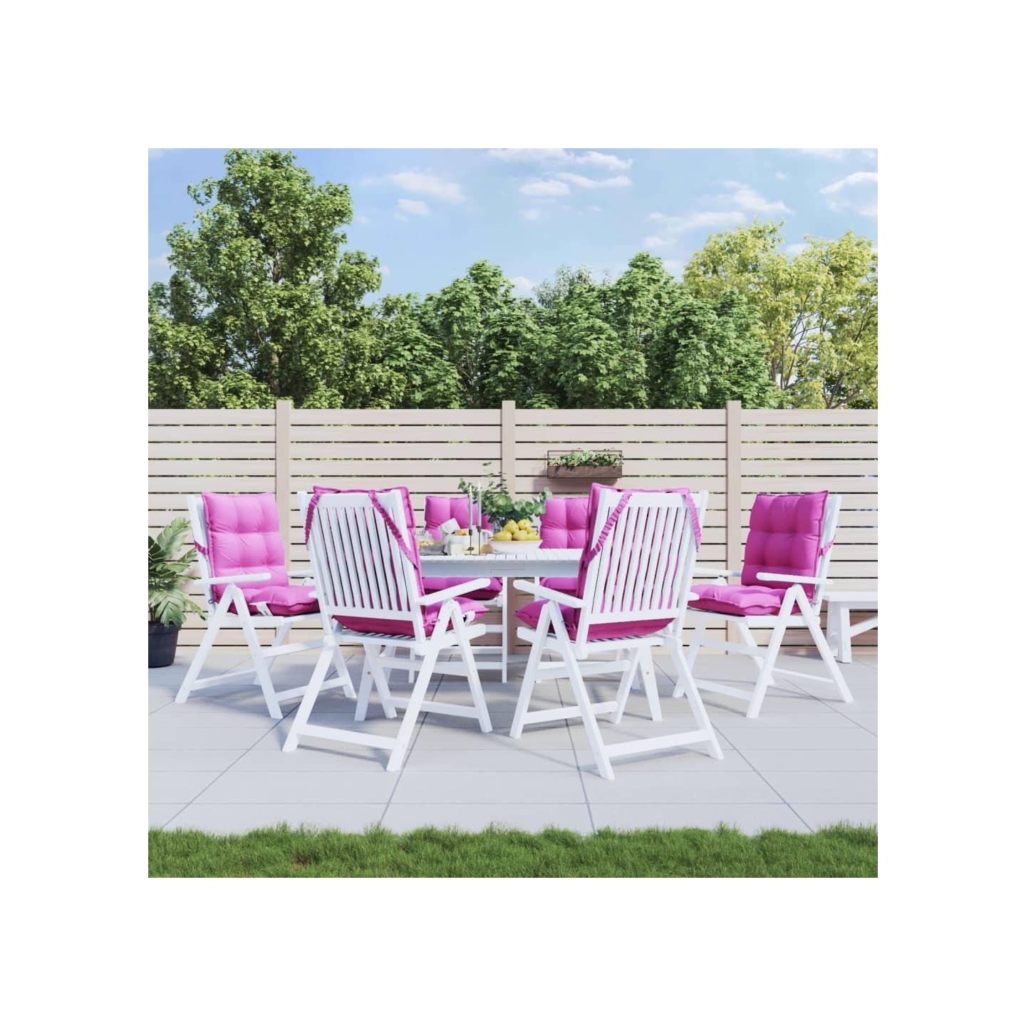 Coussins de chaise à dossier bas lot de 6 rose tissu oxford