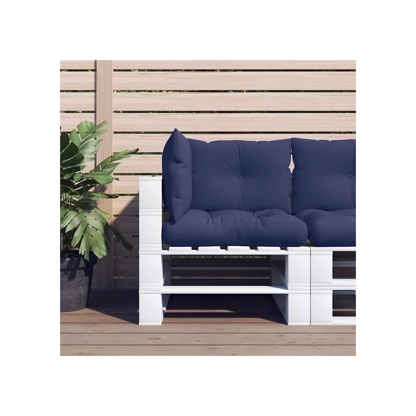 Coussins de palette lot de 3 bleu marine tissu oxford