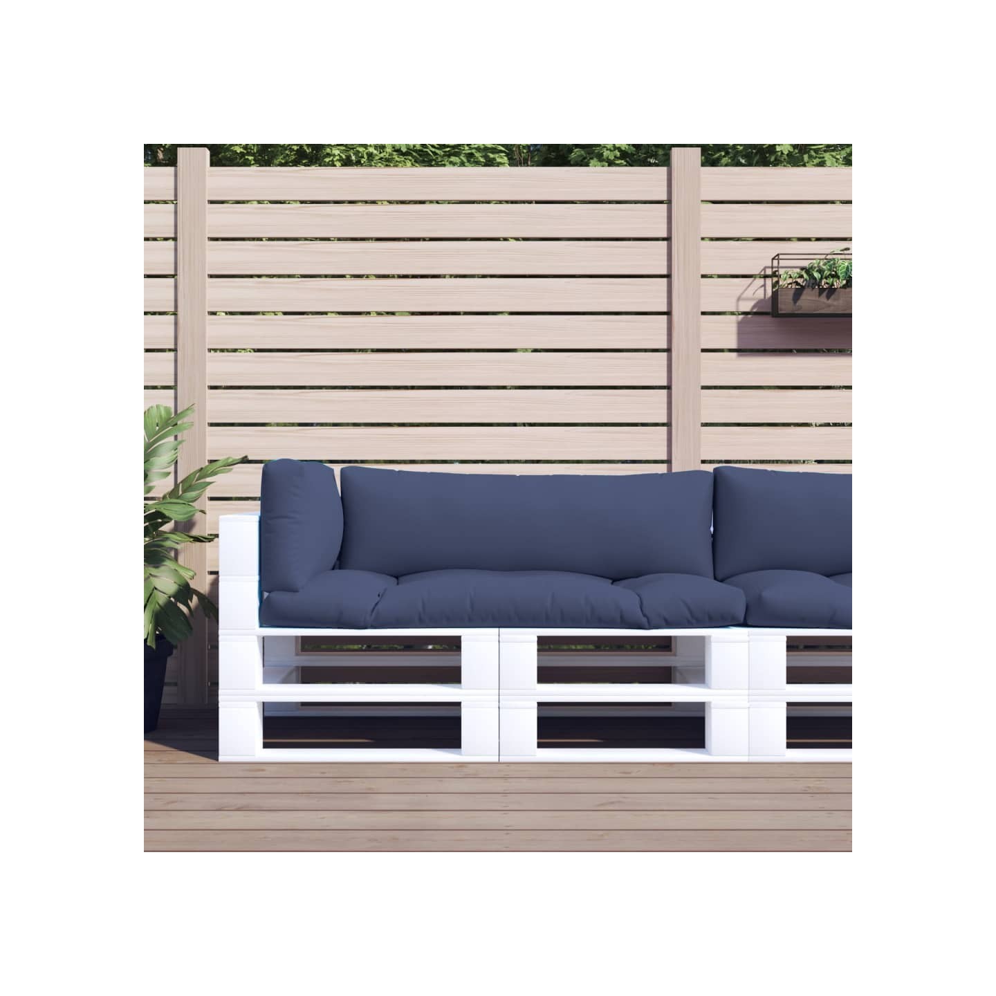Coussins de palette lot de 3 bleu marine tissu oxford