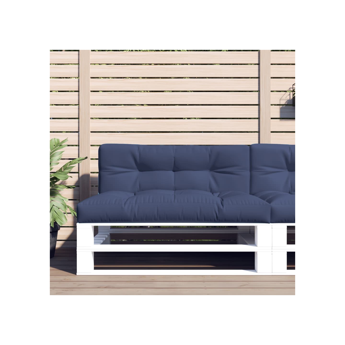 Coussins de palette lot de 2 bleu marine tissu