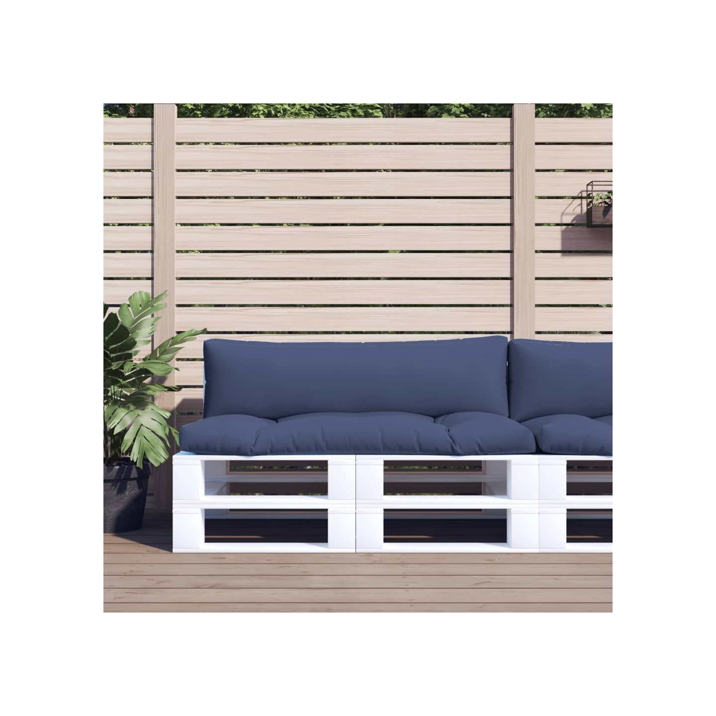 Coussins de palette lot de 2 bleu marine tissu oxford
