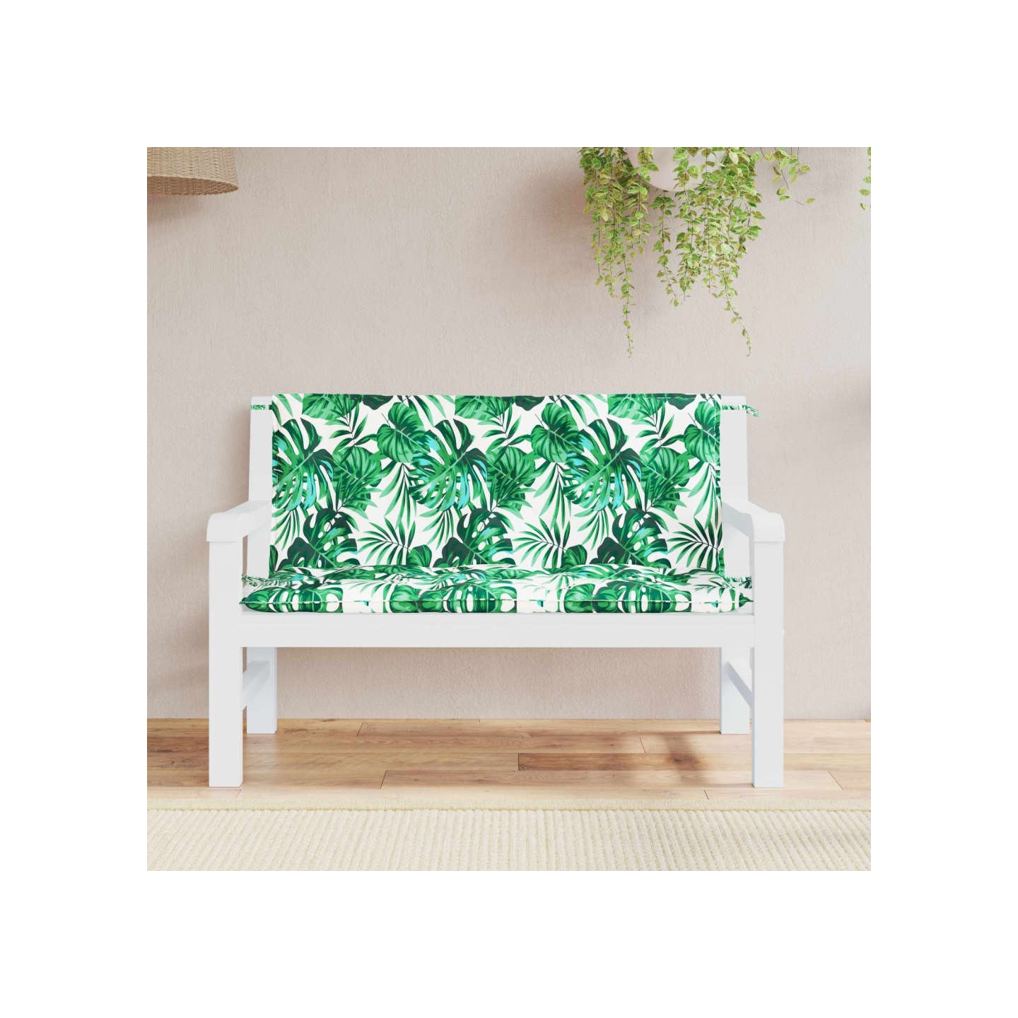 Coussins de banc de jardin lot de 2 motif de feuilles
