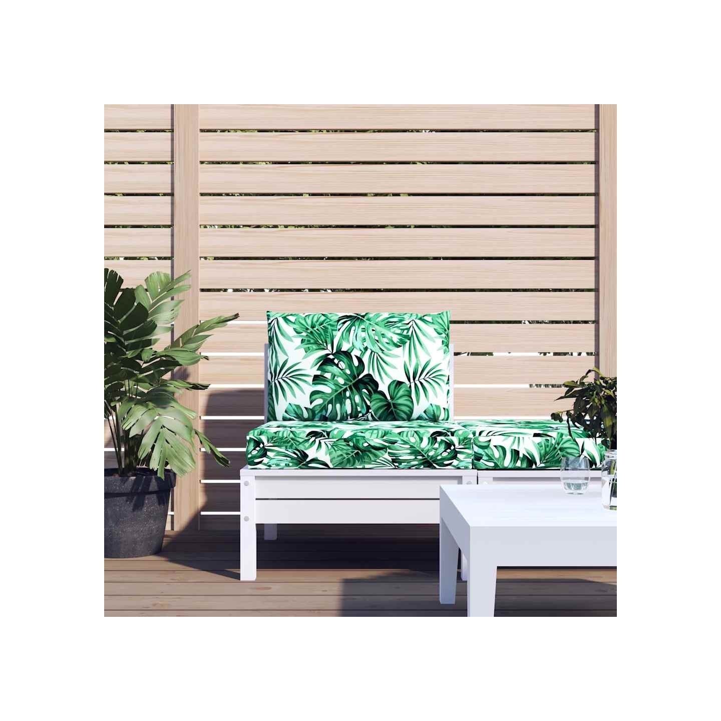 Coussins de palette lot de 2 motif de feuilles tissu