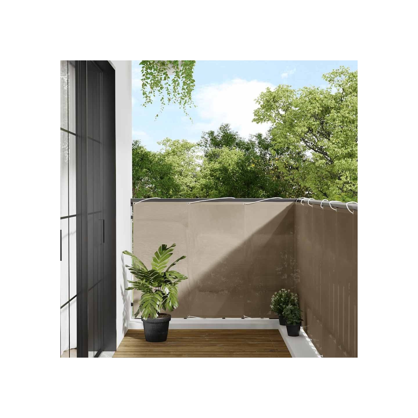 Écran de balcon taupe 120x700 cm 100% polyester oxford