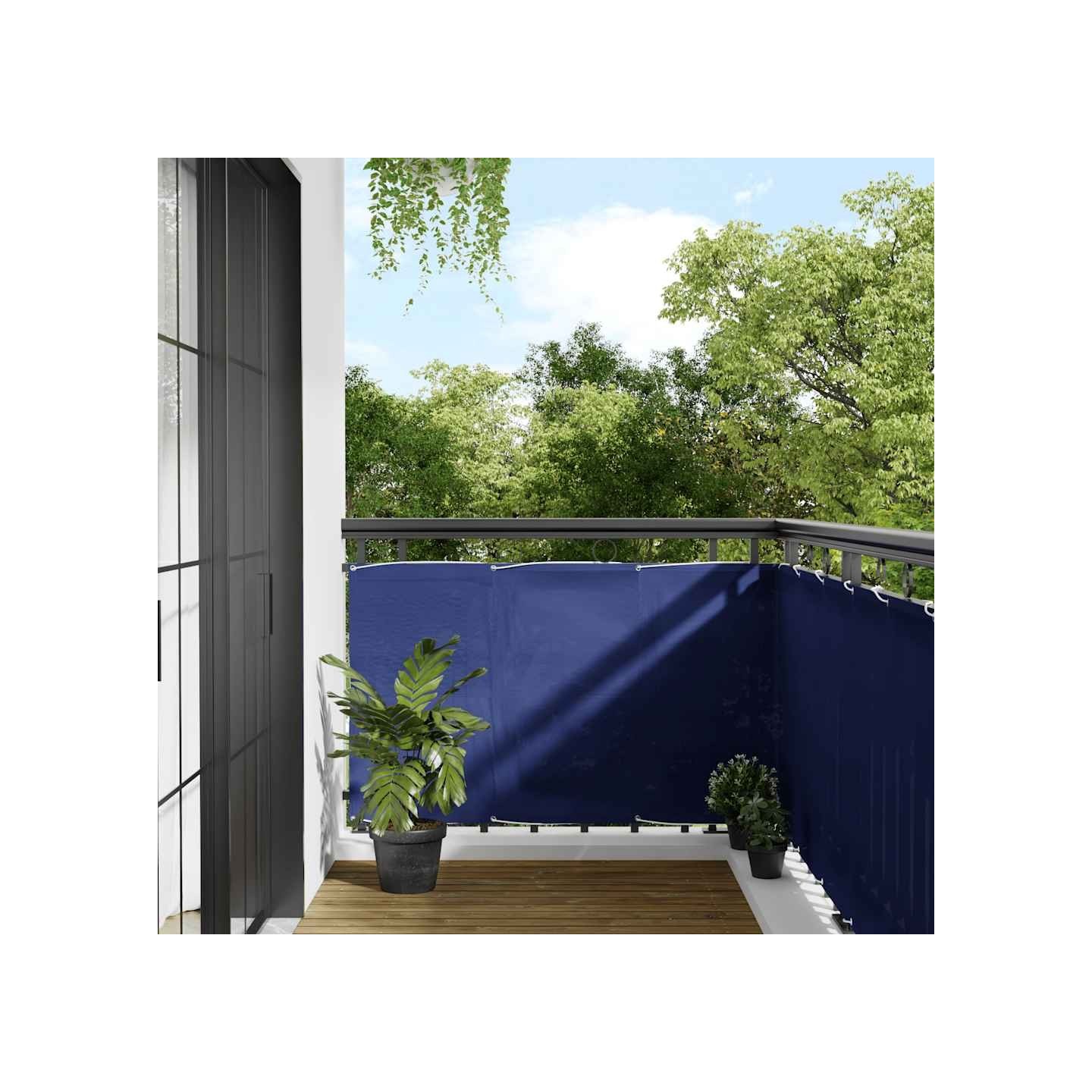 Écran de balcon bleu 90x800 cm 100% polyester oxford
