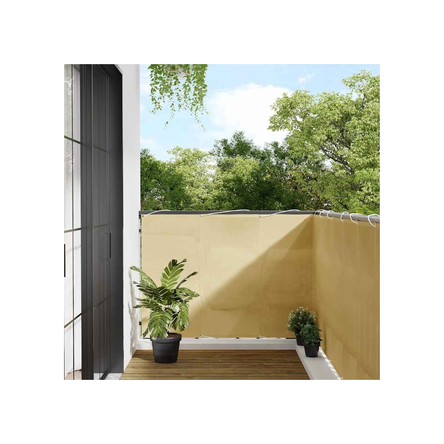 Écran de balcon sable 120x700 cm 100% polyester oxford