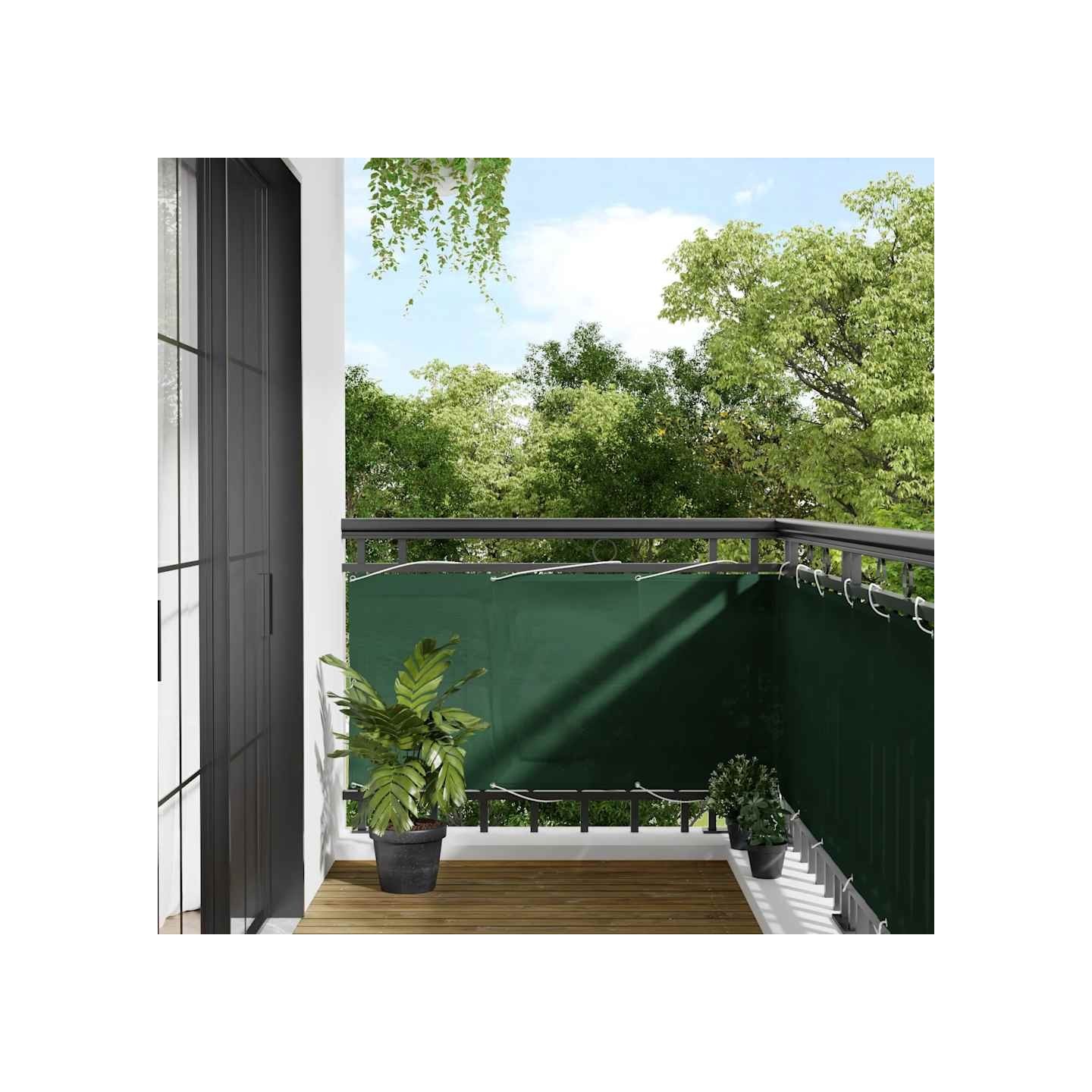 Écran de balcon vert foncé 75x700 cm 100% polyester oxford