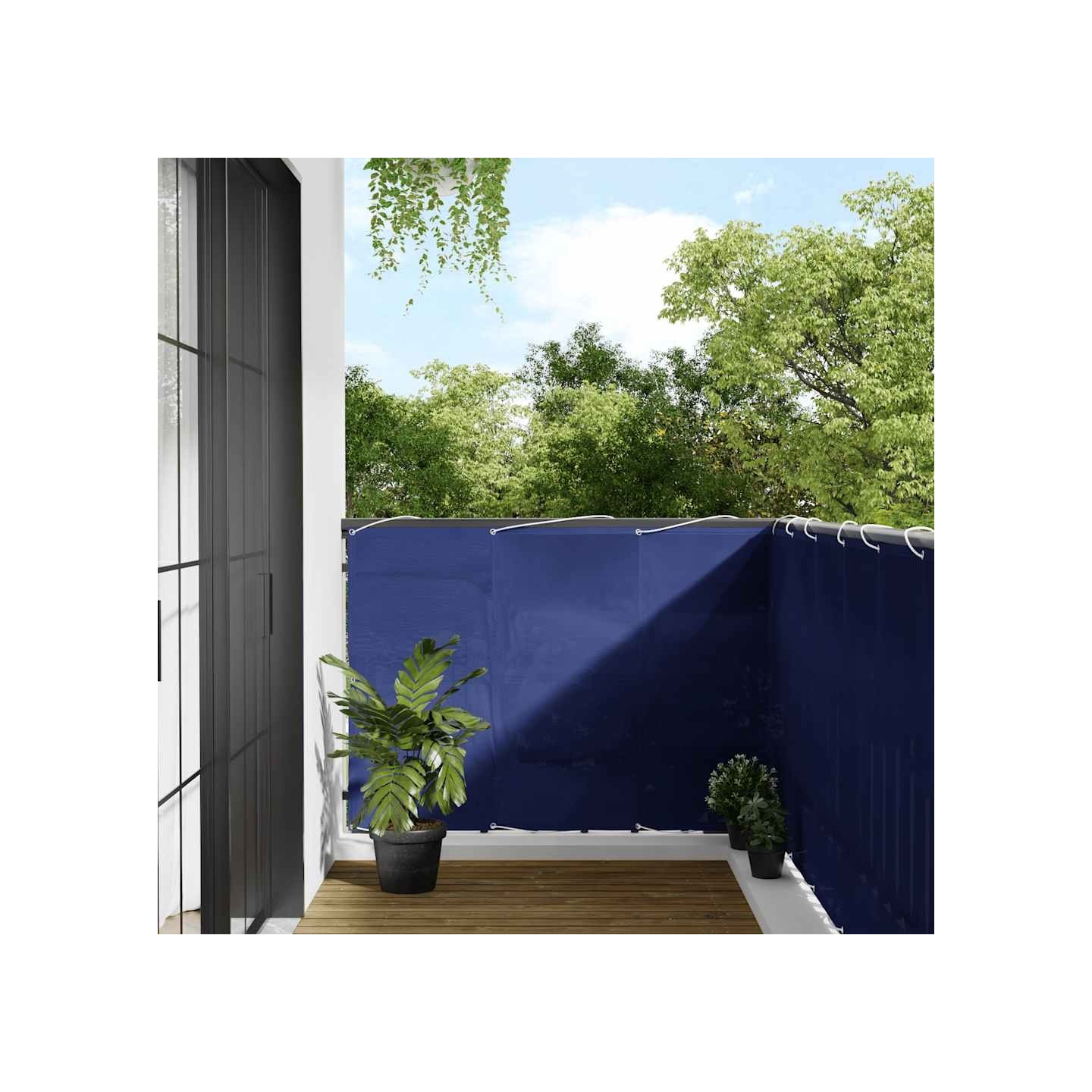 Écran de balcon bleu 120x1000 cm 100% polyester oxford
