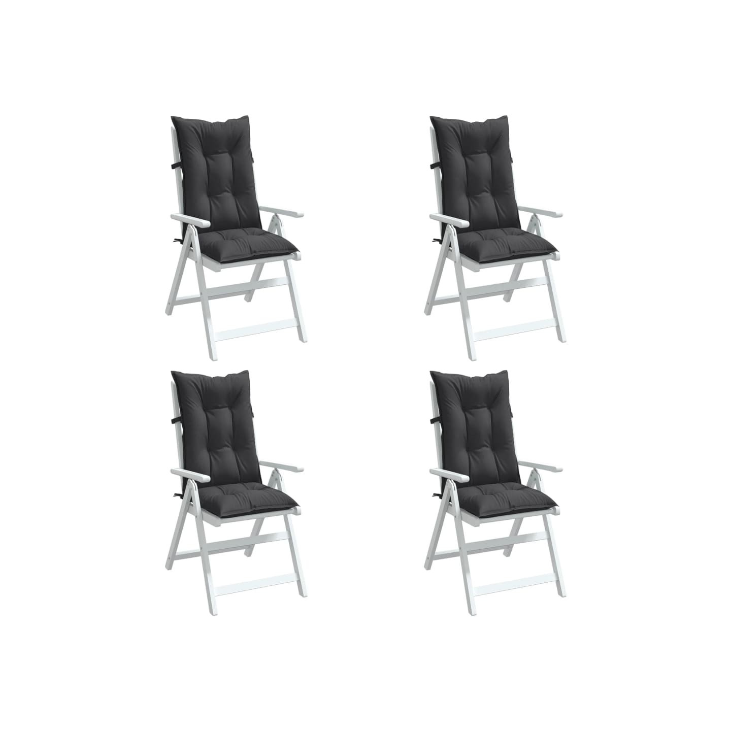 Coussins de chaise à dossier haut lot de 4 anthracite mélangé