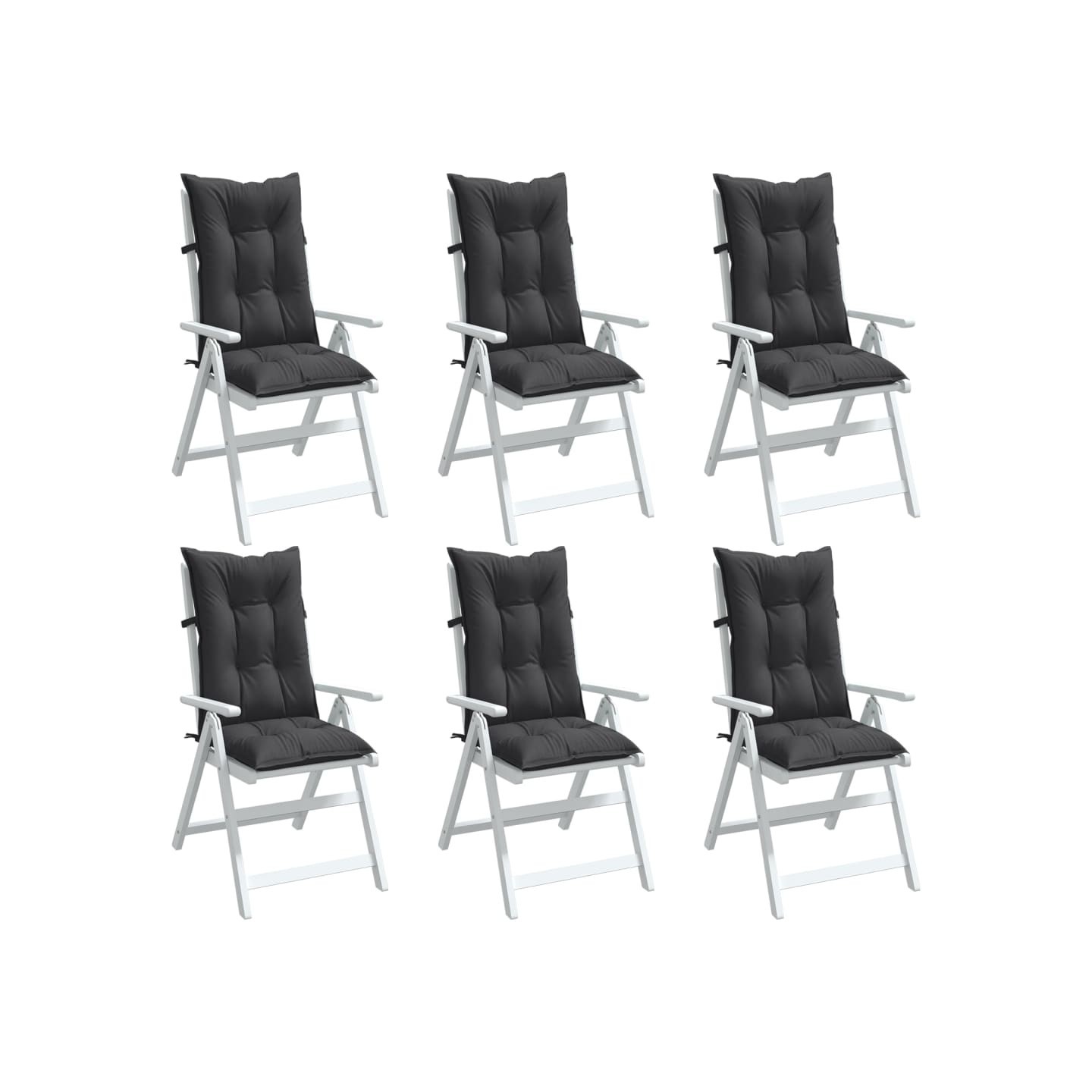 Coussins de chaise à dossier haut lot de 6 anthracite mélangé