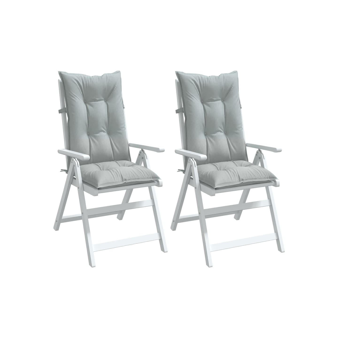 Coussins de chaise à dossier haut lot de 2 gris clair mélangé