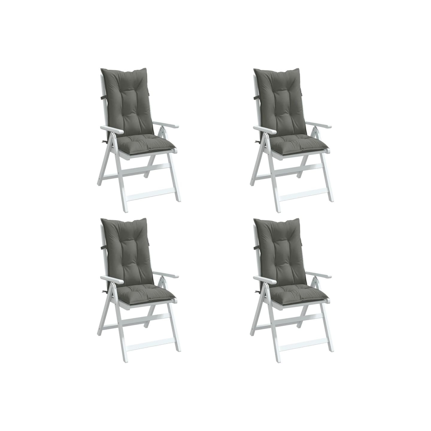 Coussins de chaise à dossier haut lot de 4 gris foncé mélangé