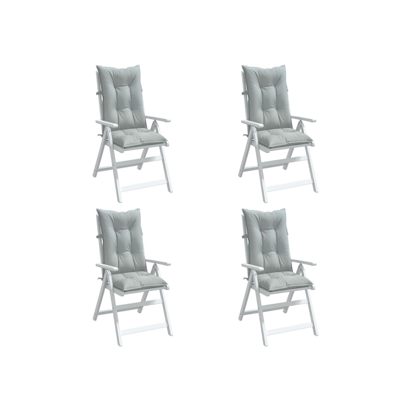 Coussins de chaise à dossier haut lot de 4 gris clair mélangé