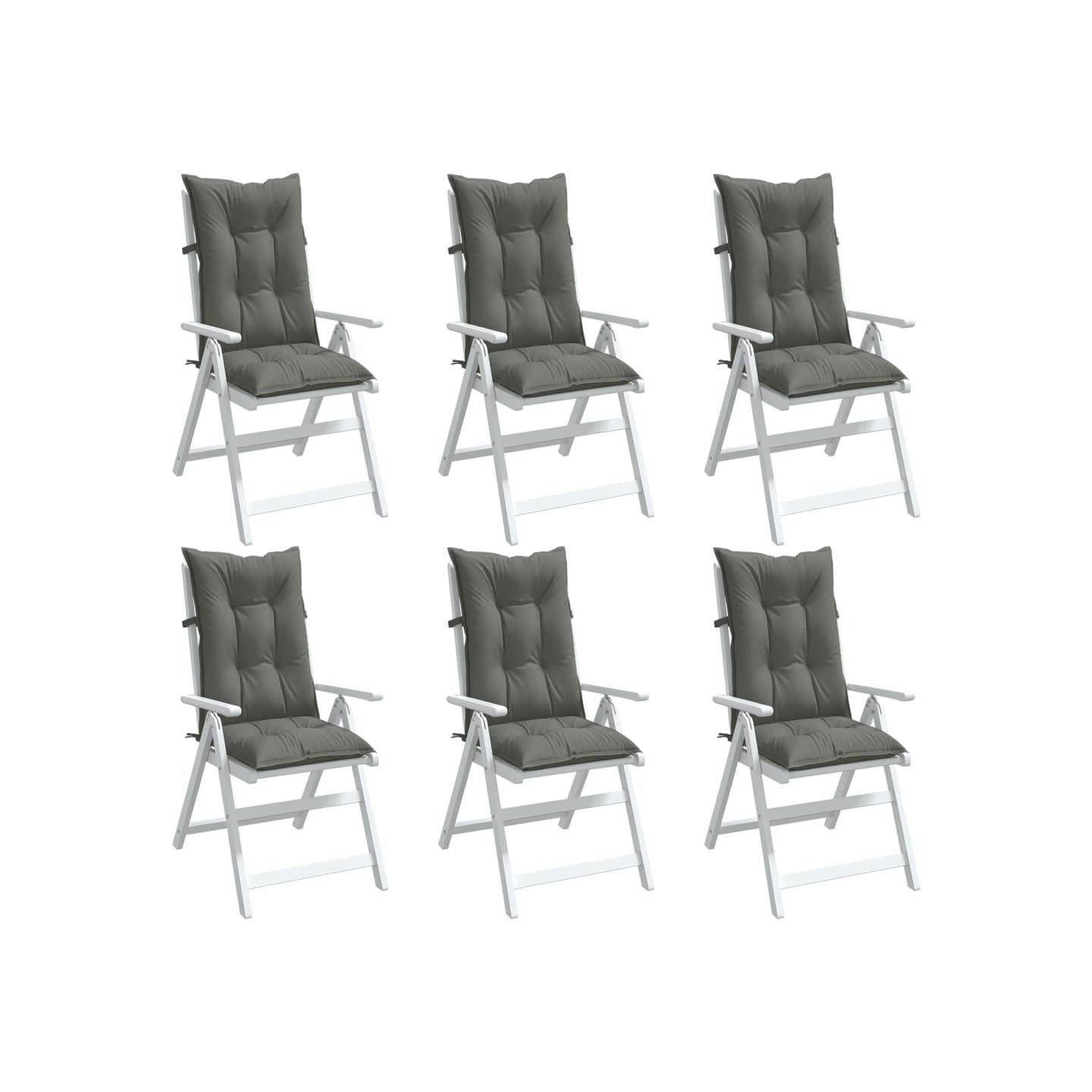 Coussins de chaise à dossier haut lot de 6 gris foncé mélangé