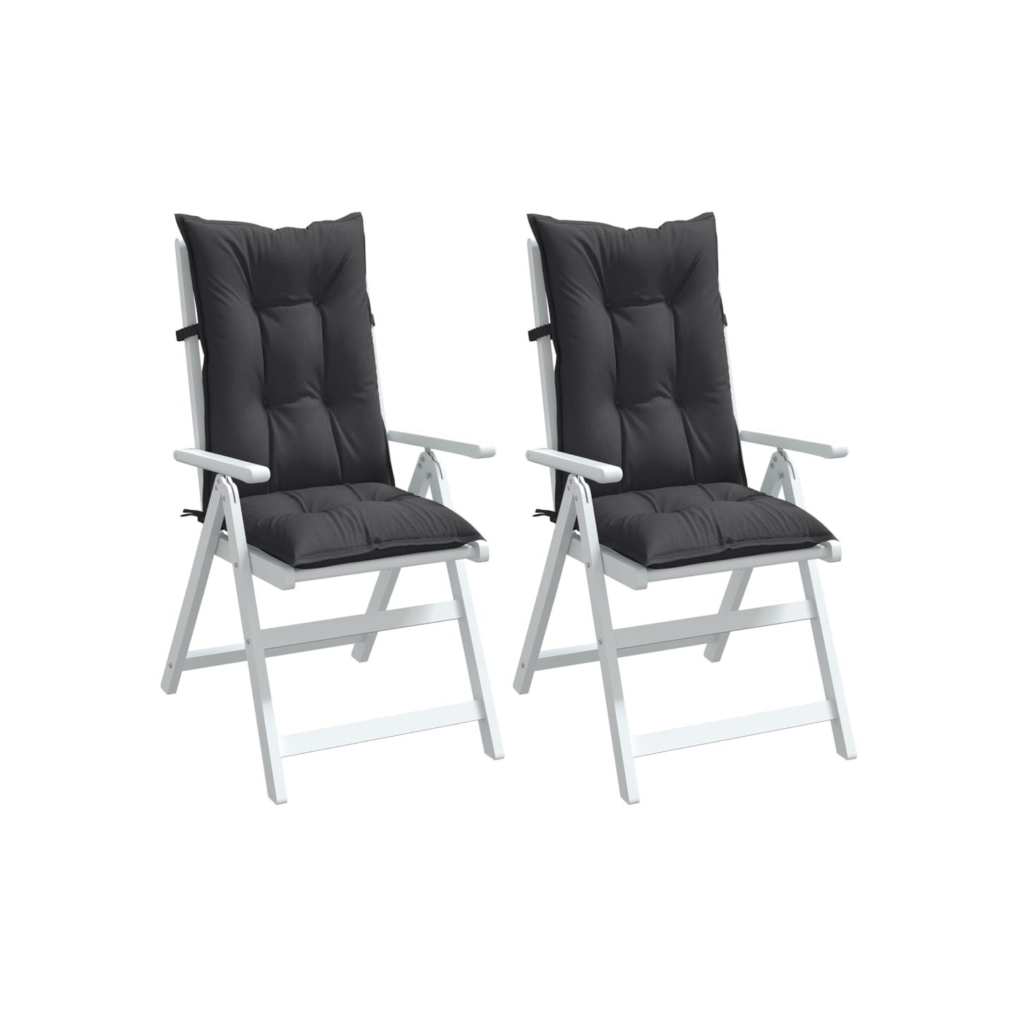 Coussins de chaise à dossier haut lot de 2 anthracite mélangé