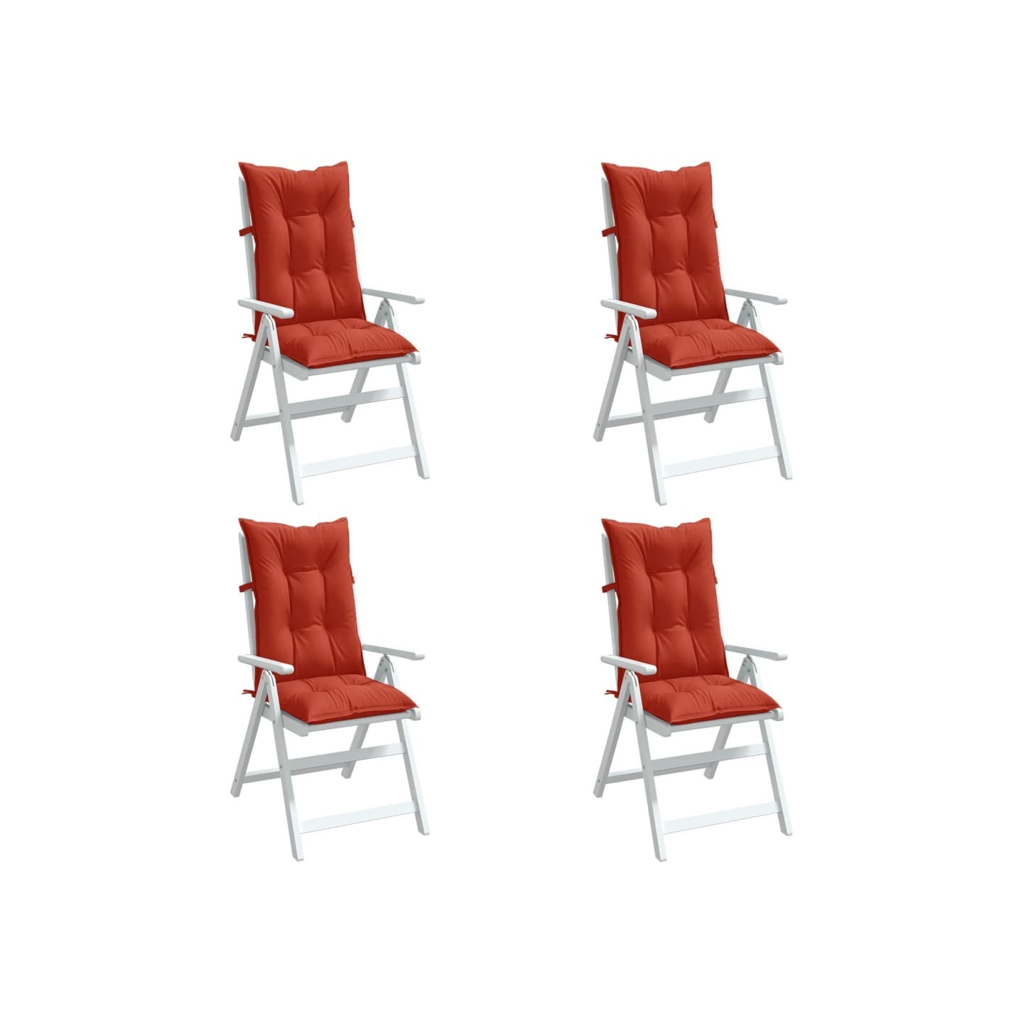Coussins de chaise à dossier haut lot de 4 rouge mélangé tissu