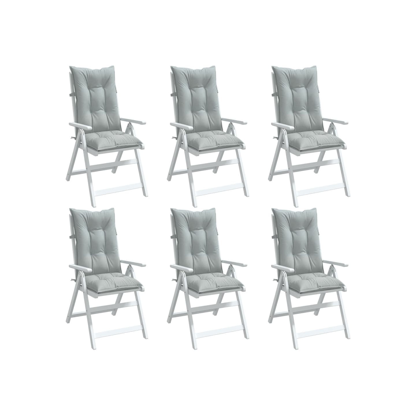 Coussins de chaise à dossier haut lot de 6 gris clair mélangé