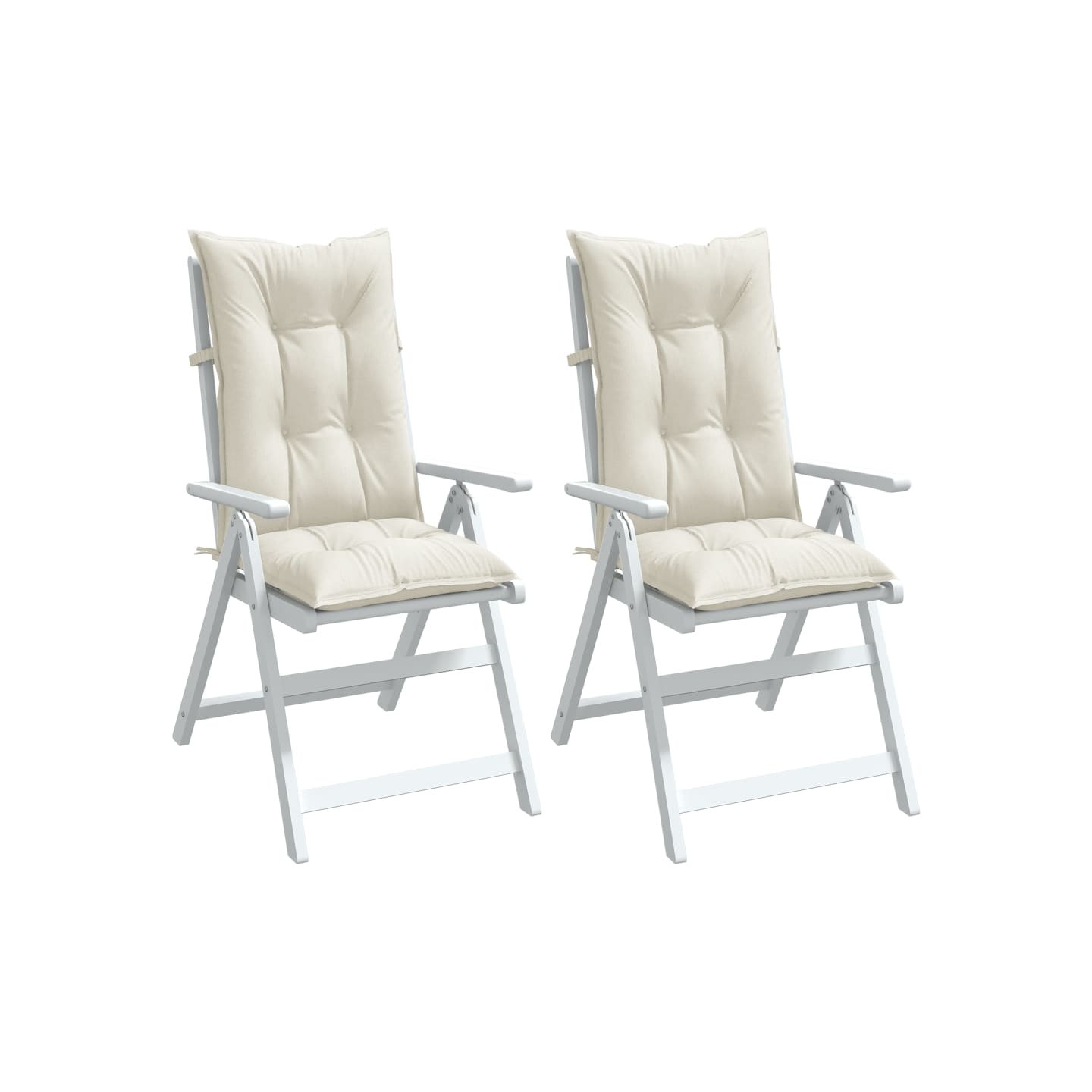 Coussins de chaise à dossier haut lot de 2 crème mélangé tissu