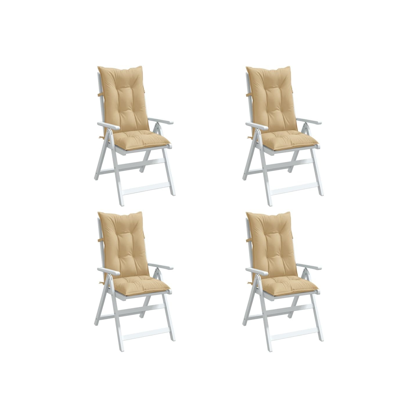 Coussins de chaise à dossier haut lot de 4 beige mélangé tissu