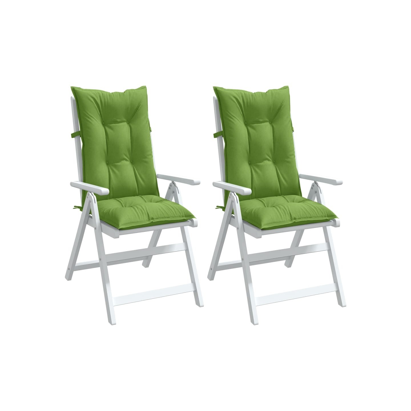 Coussins de chaise à dossier haut lot de 2 vert mélangé tissu