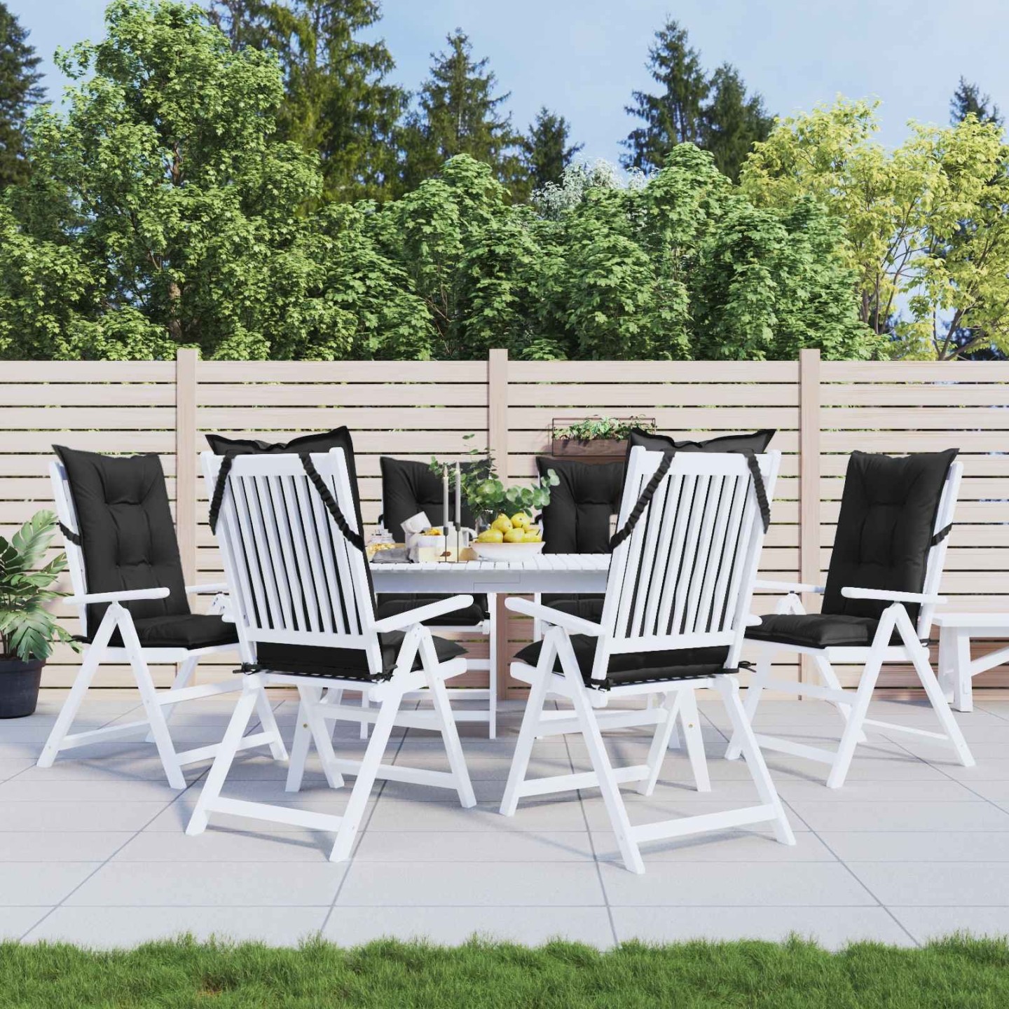Ensemble de coussins de chaise à dossier haut 6 pc Polyester