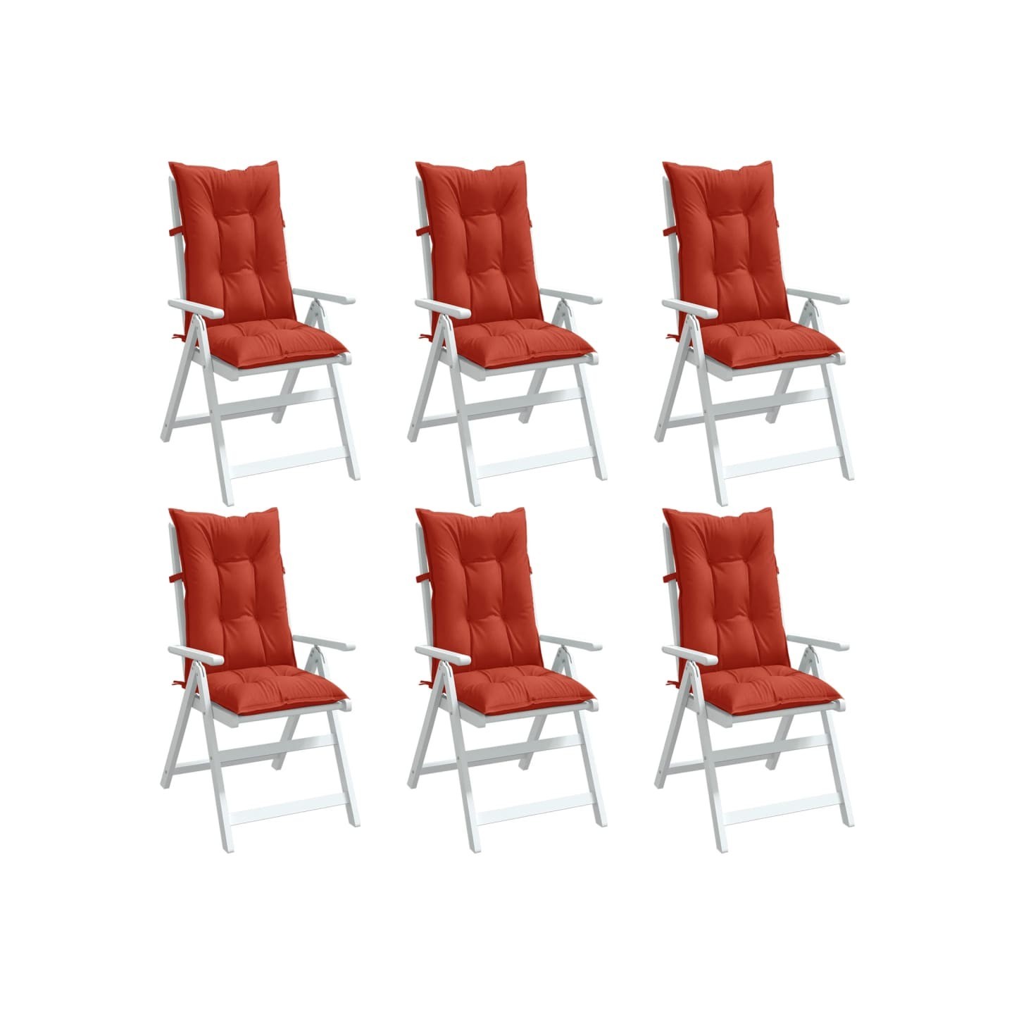 Coussins de chaise à dossier haut lot de 6 rouge mélangé tissu