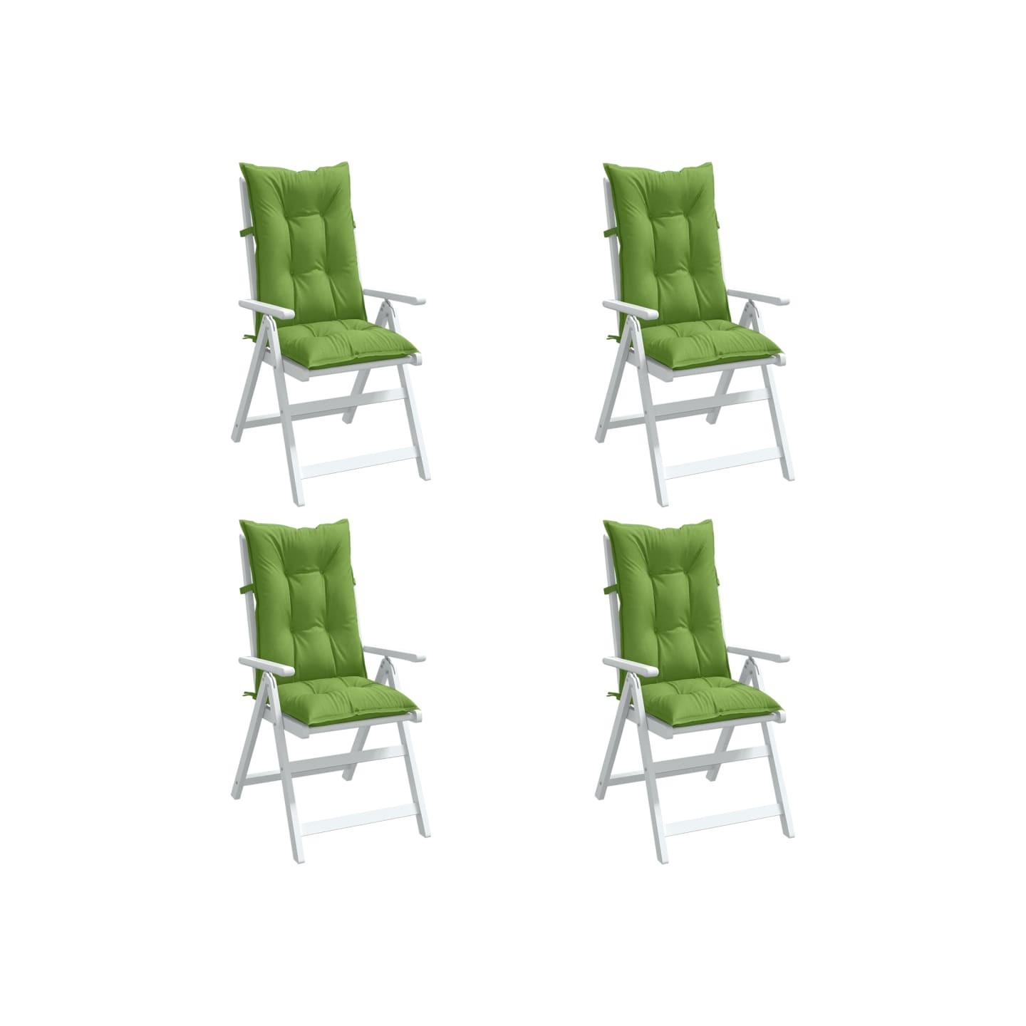 Coussins de chaise à dossier haut lot de 4 vert mélangé tissu