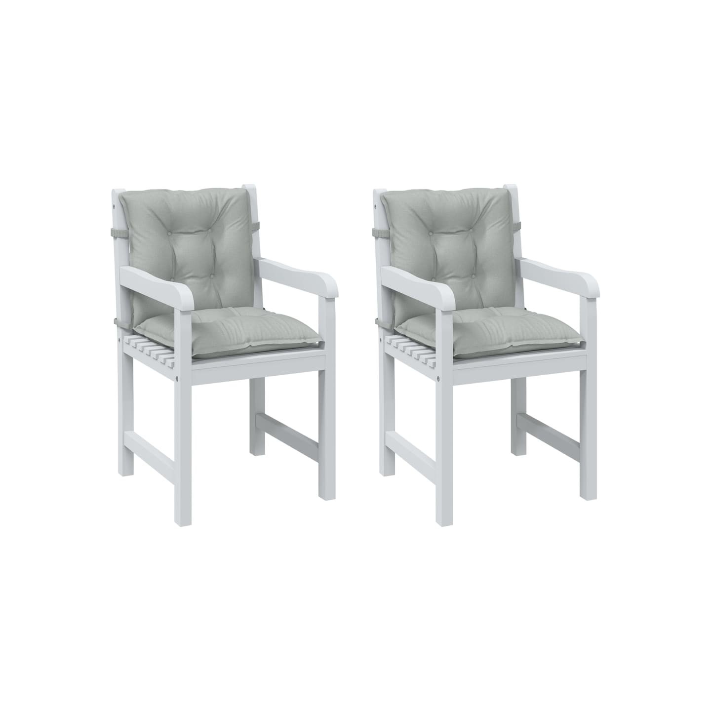 Coussins de chaise à dossier bas lot de 2 gris clair mélangé