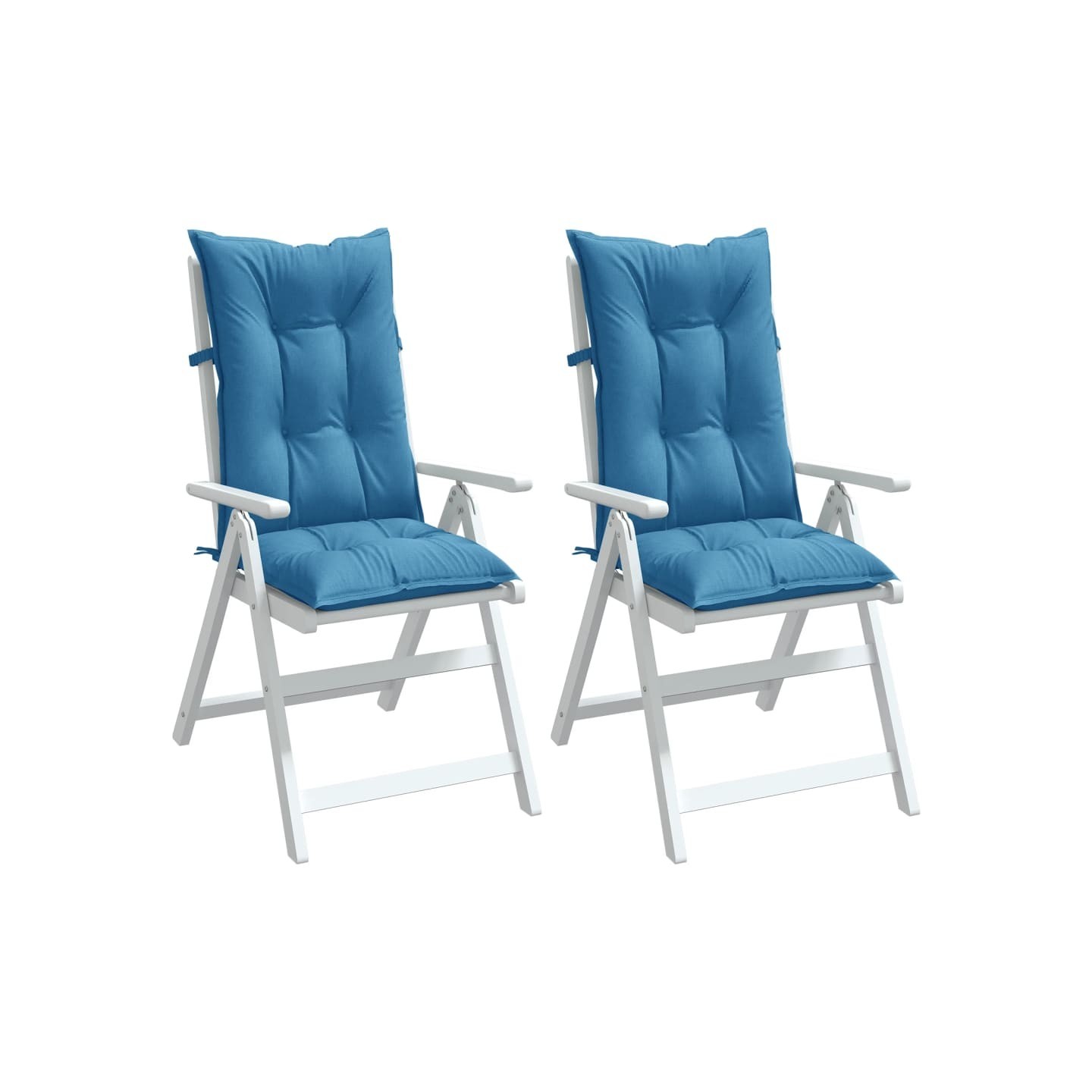 Coussins de chaise à dossier haut lot de 2 bleu mélangé tissu