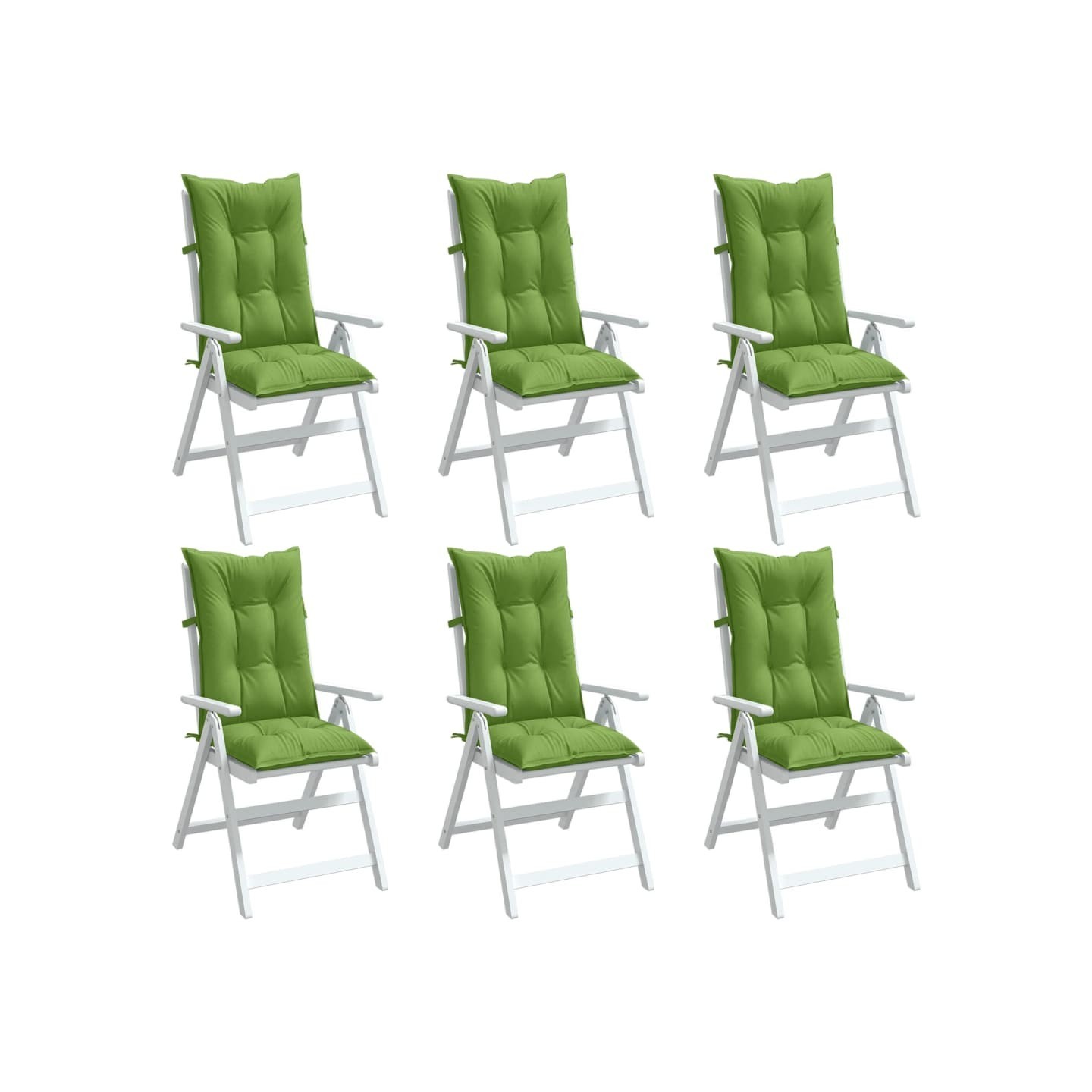 Coussins de chaise à dossier haut lot de 6 vert mélangé tissu