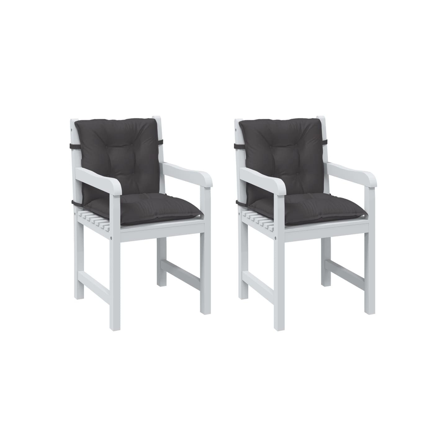 Coussins de chaise à dossier bas lot de 2 anthracite mélangé