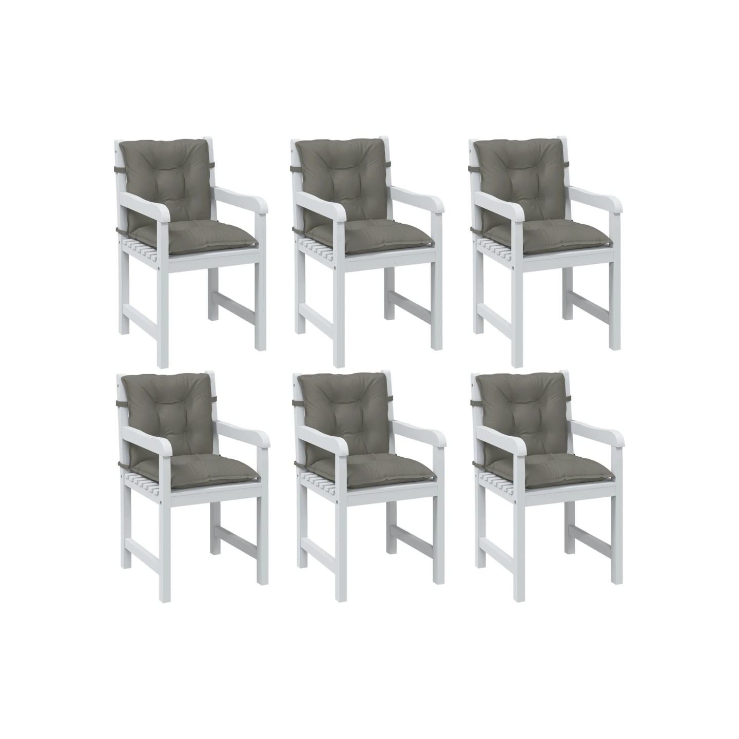 Coussins de chaise à dossier bas lot de 6 gris foncé mélangé