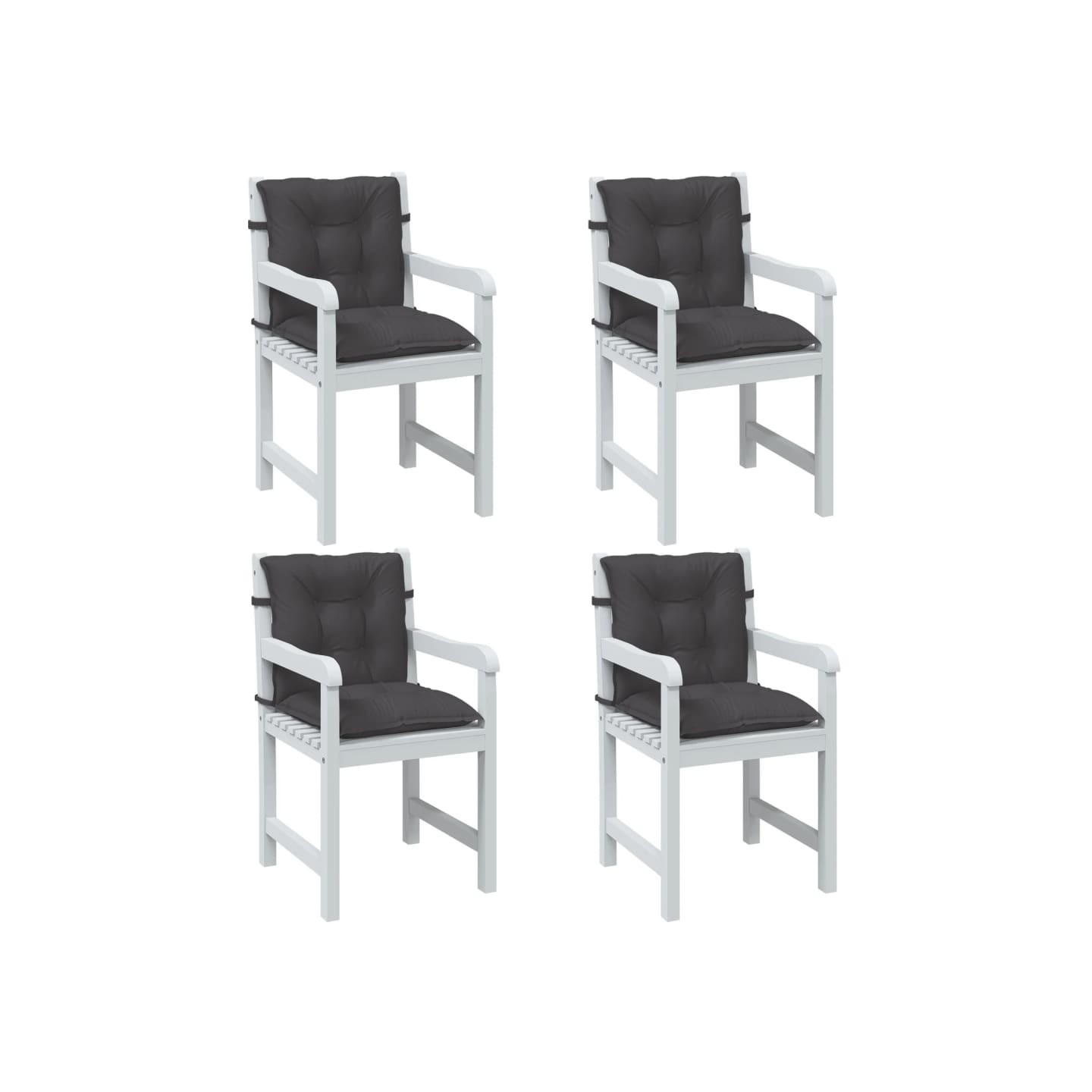 Coussins de chaise à dossier bas lot de 4 anthracite mélangé