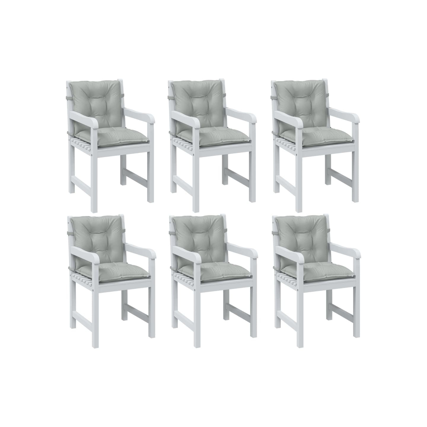 Coussins de chaise à dossier bas lot de 6 gris clair mélangé
