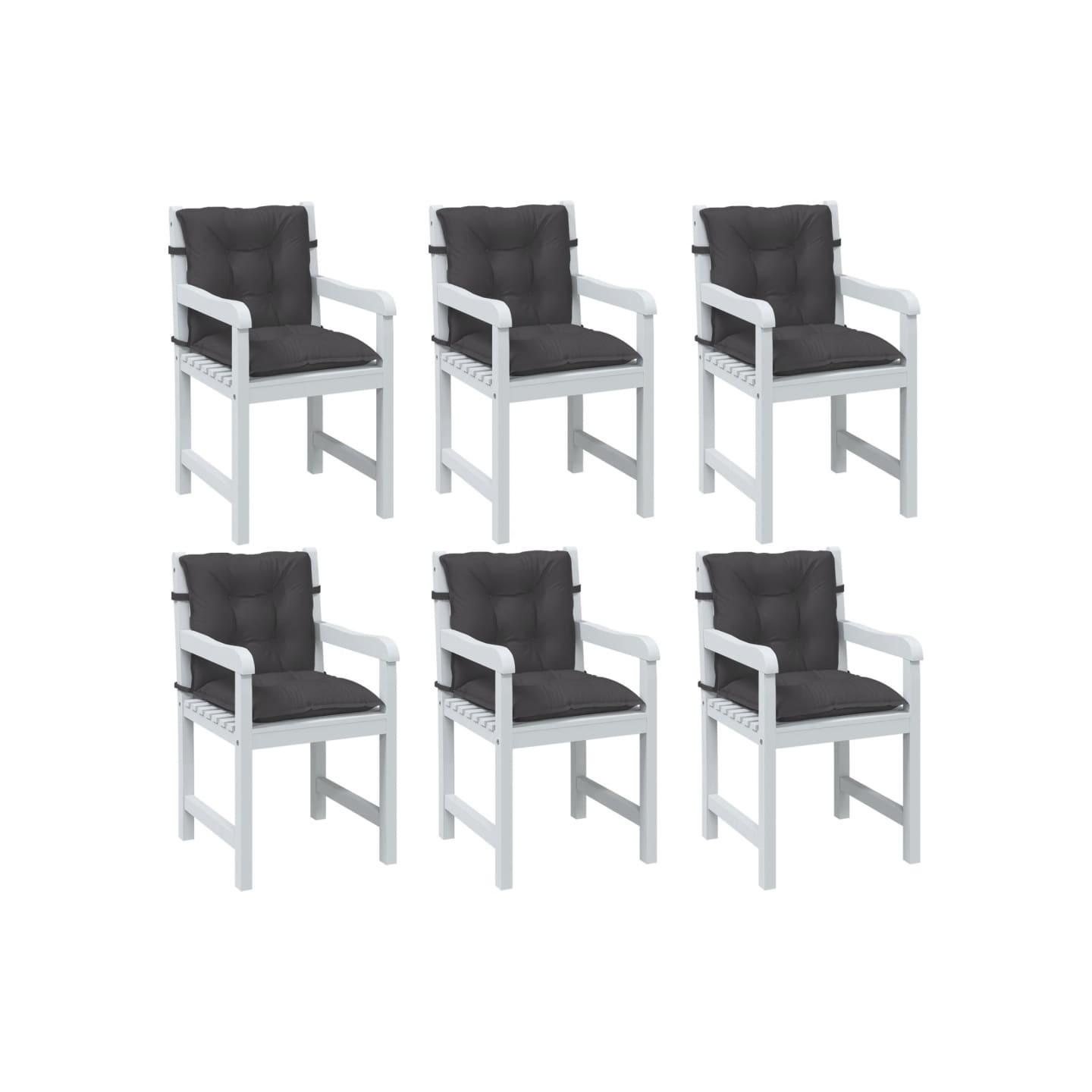 Coussins de chaise à dossier bas lot de 6 anthracite mélangé