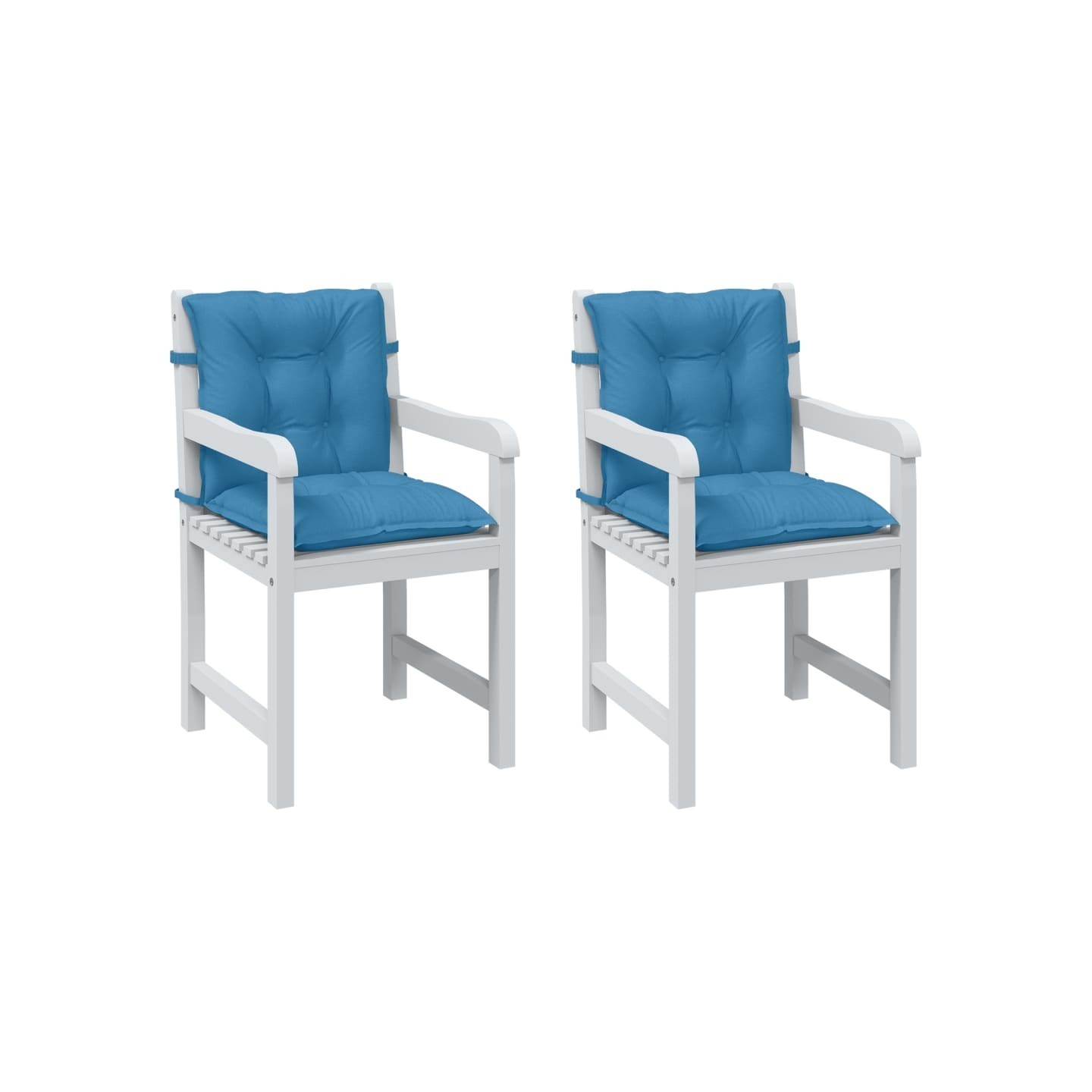 Coussins de chaise à dossier bas lot de 2 bleu mélangé tissu