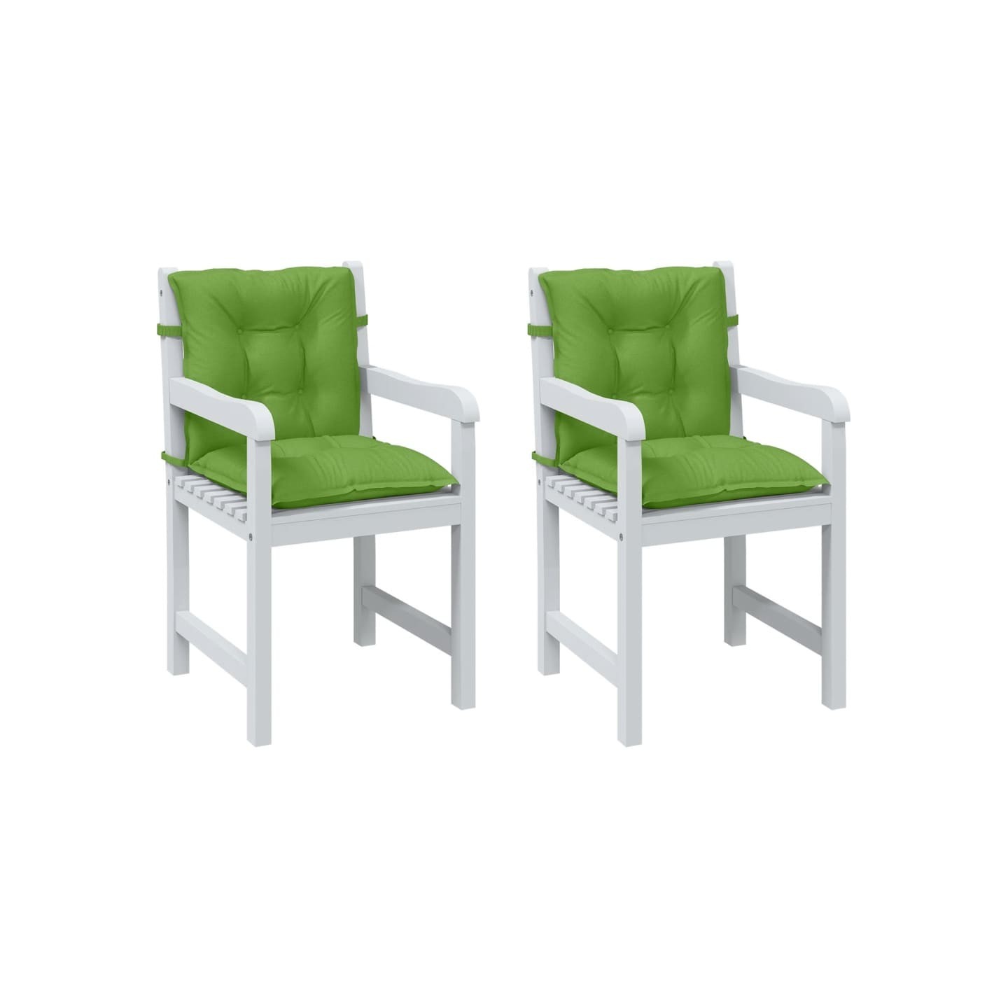 Coussins de chaise à dossier bas lot de 2 vert mélangé tissu