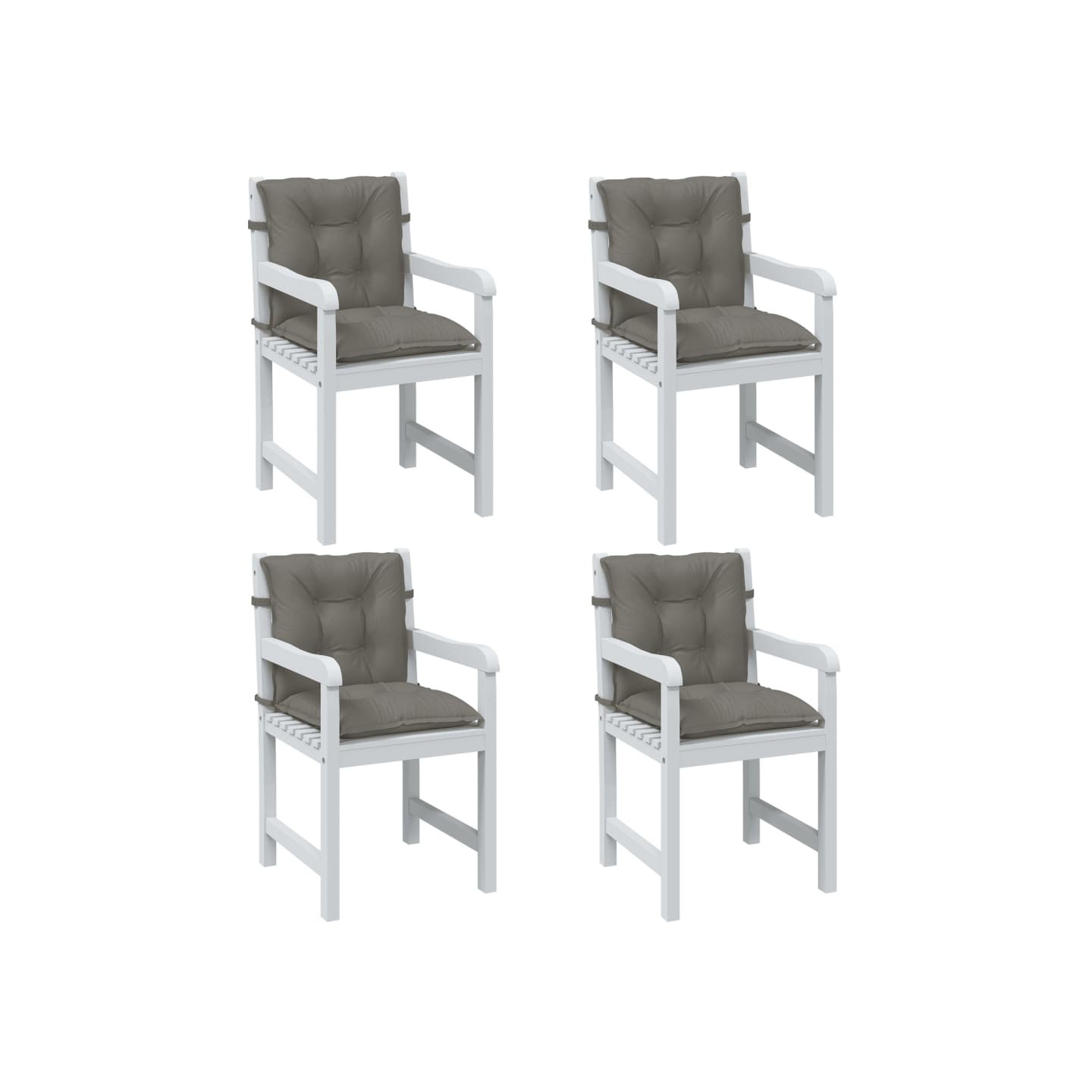 Coussins de chaise à dossier bas lot de 4 gris foncé mélangé