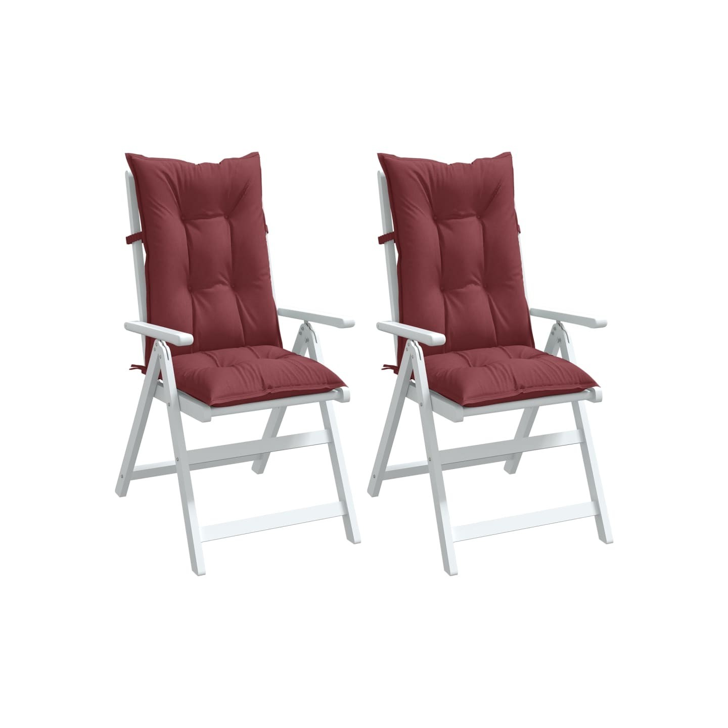 Coussins de chaise dossier haut lot de 2 rouge bordeaux mélangé