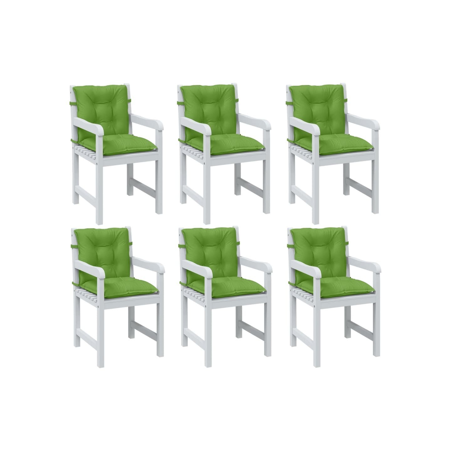 Coussins de chaise à dossier bas lot de 6 vert mélangé tissu
