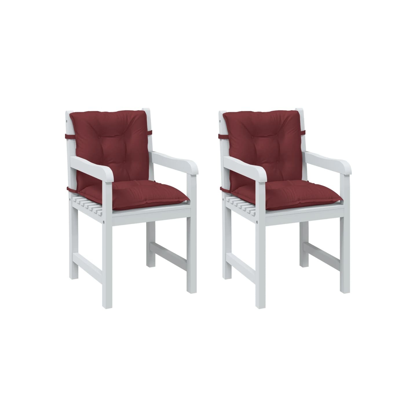 Coussins de chaise dossier bas lot de 2 rouge bordeaux mélangé