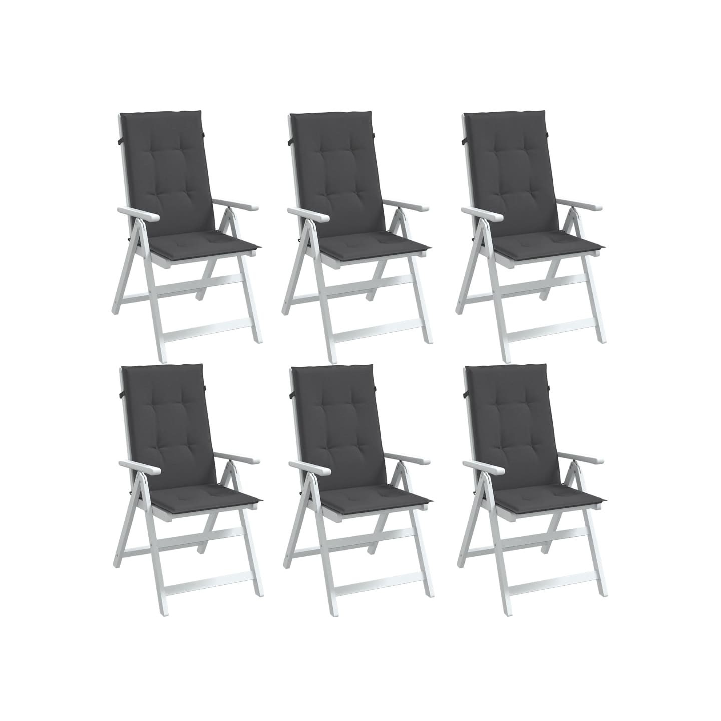 Coussins de chaise à dossier haut lot de 6 anthracite mélangé