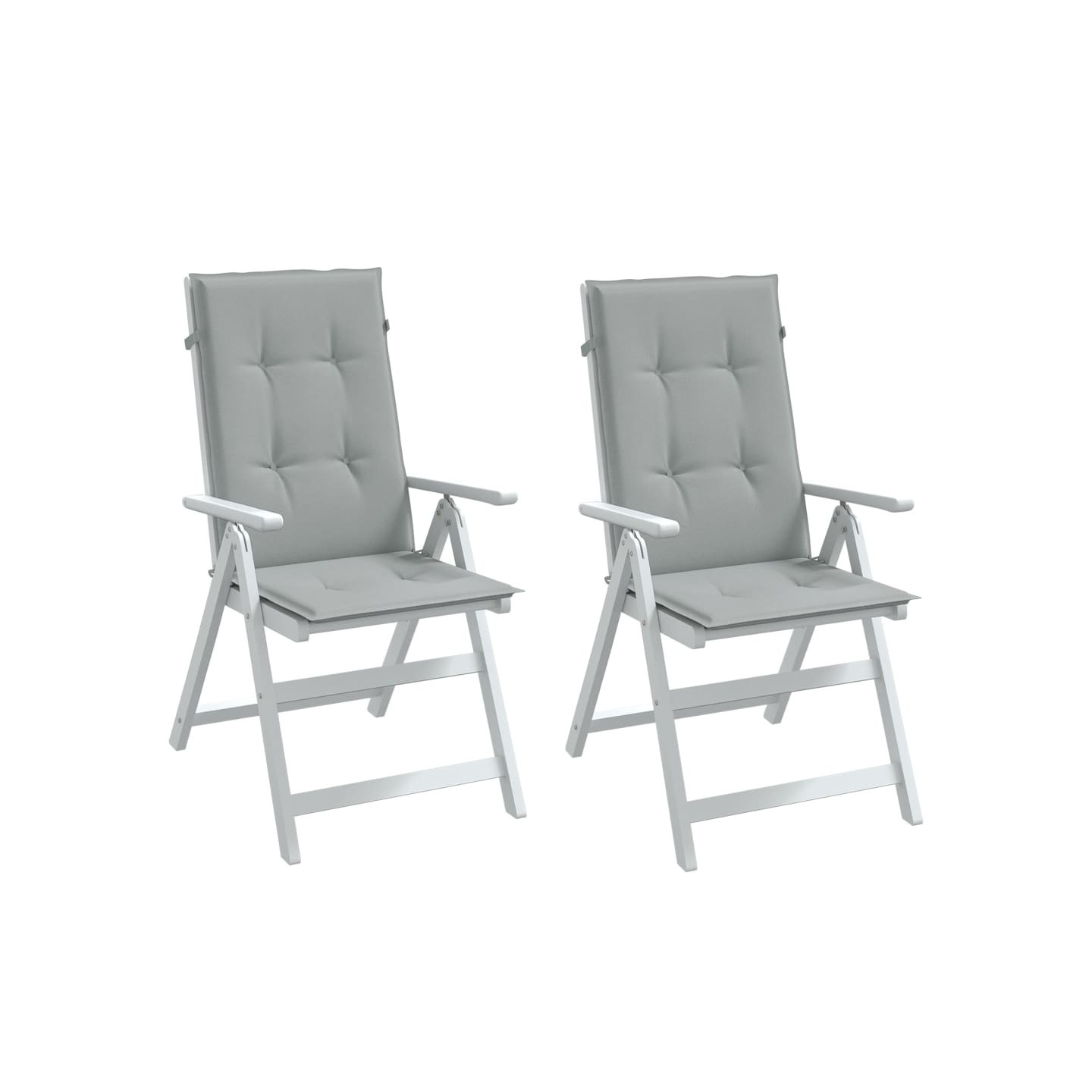 Coussins de chaise à dossier haut lot de 2 gris clair mélangé