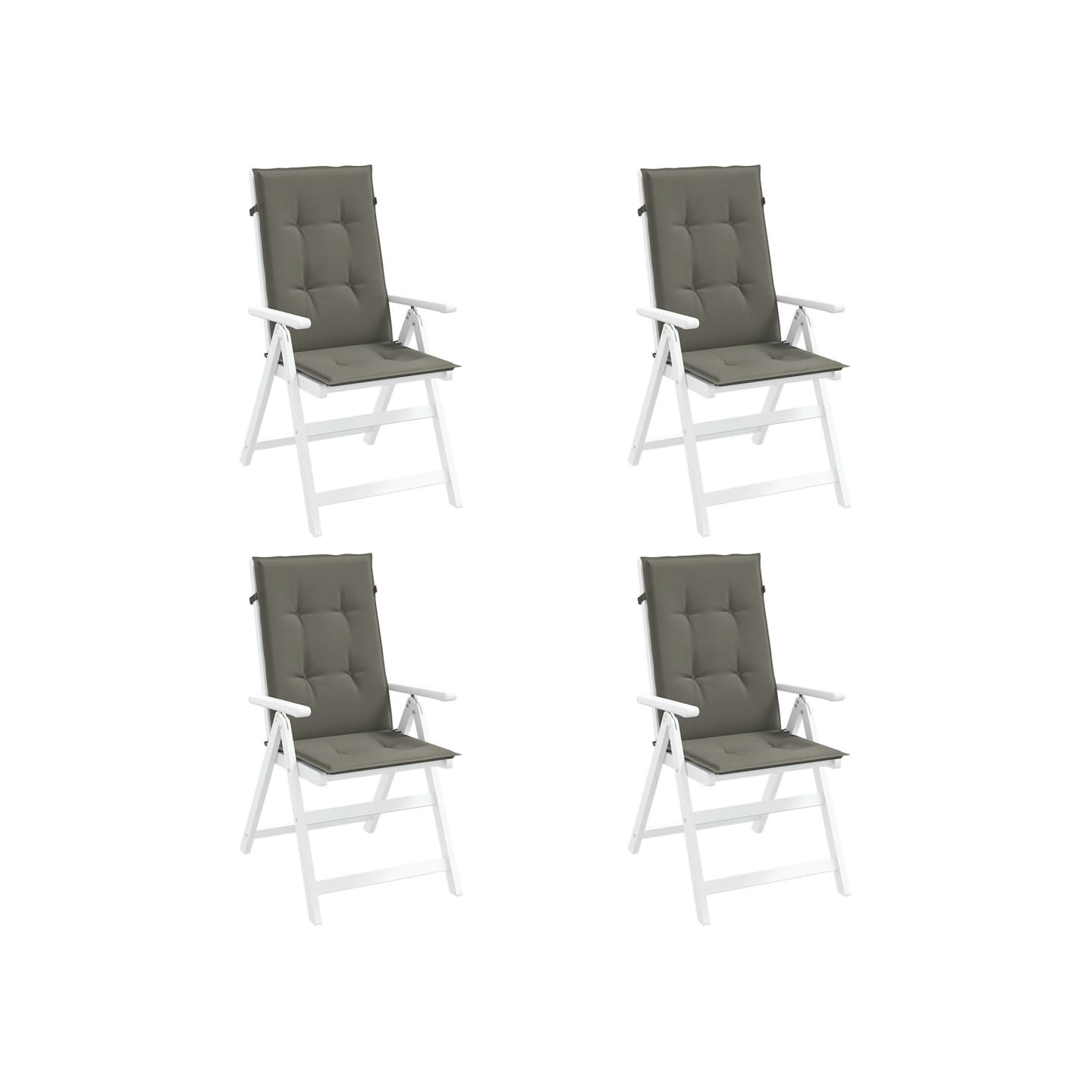 Coussins de chaise à dossier haut lot de 4 gris foncé mélangé