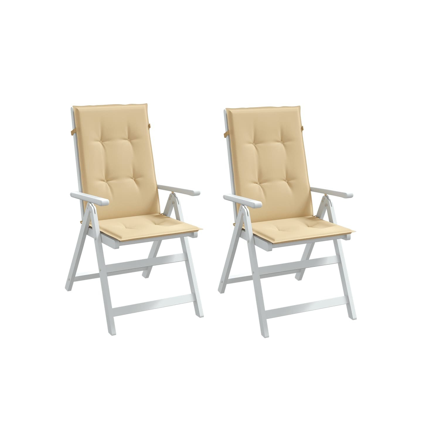 Coussins de chaise à dossier haut lot de 2 beige mélangé tissu