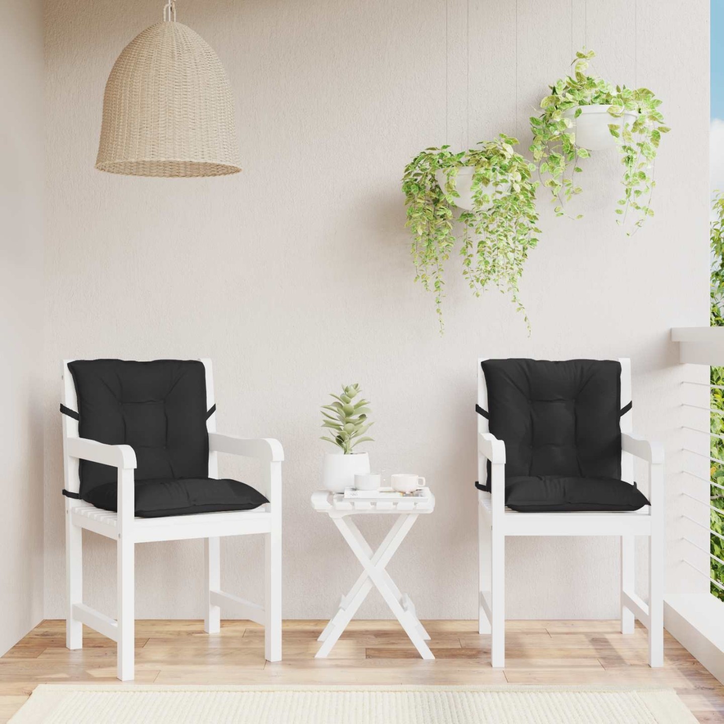 Ensemble de coussins pour chaise à dossier bas 2 pc Polyester